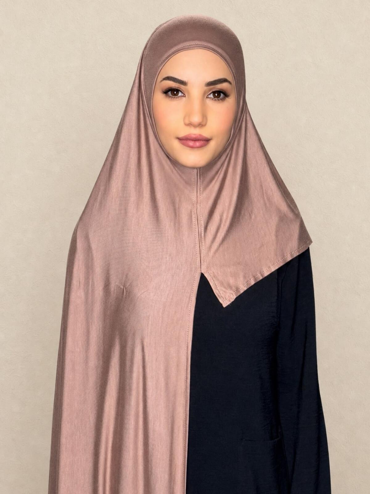 Pre-Sewn Jersey Hijab-Pale Taupe