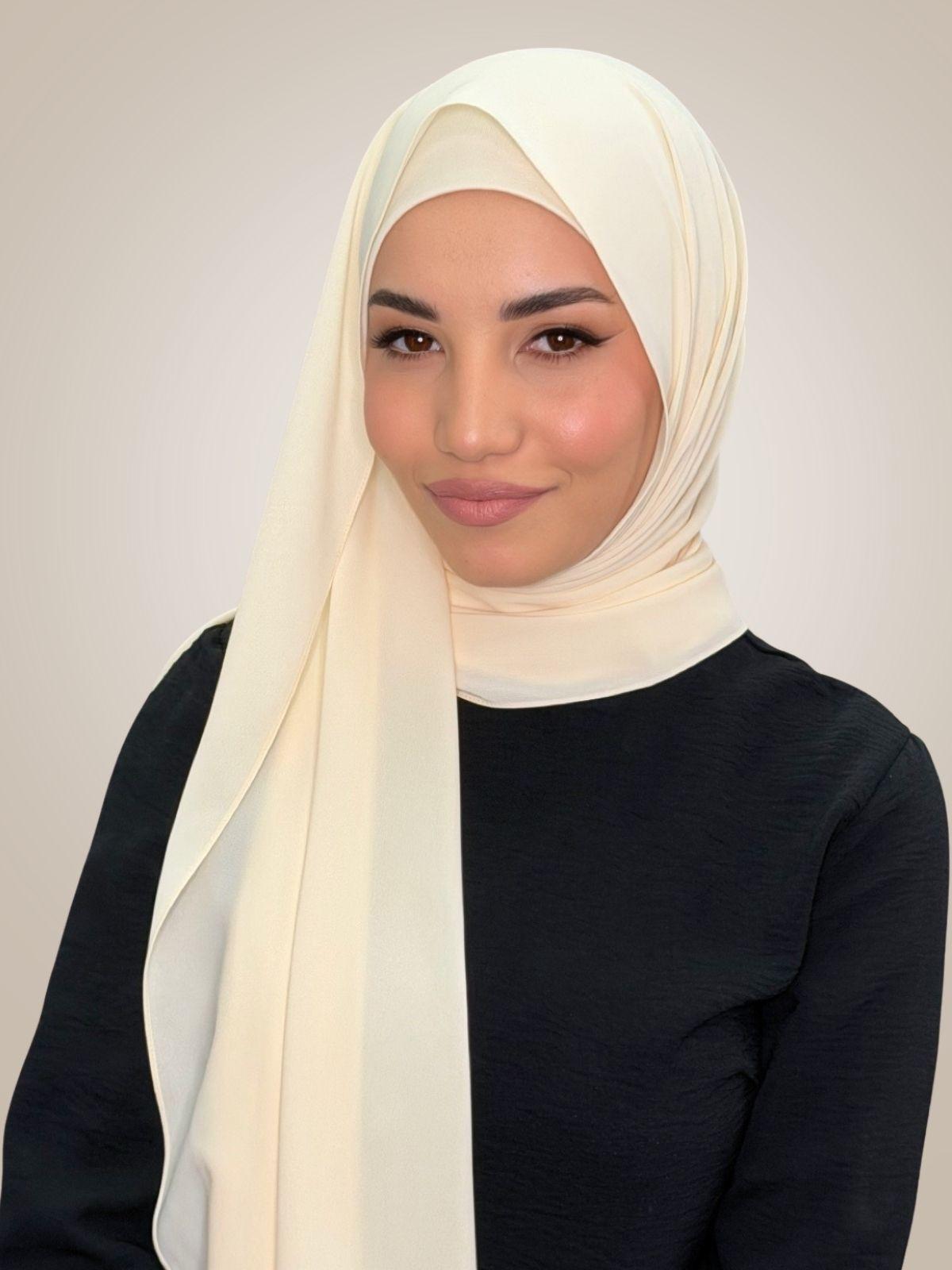 Matching Chiffon Hijab Set-Ivory Lace