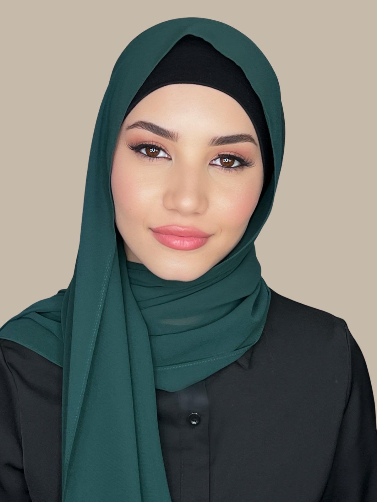 Luxury Chiffon Hijab-Deep Green