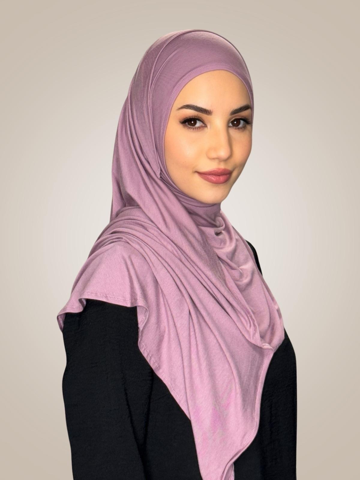 Pre-Sewn Jersey Hijab-Khaki Rose