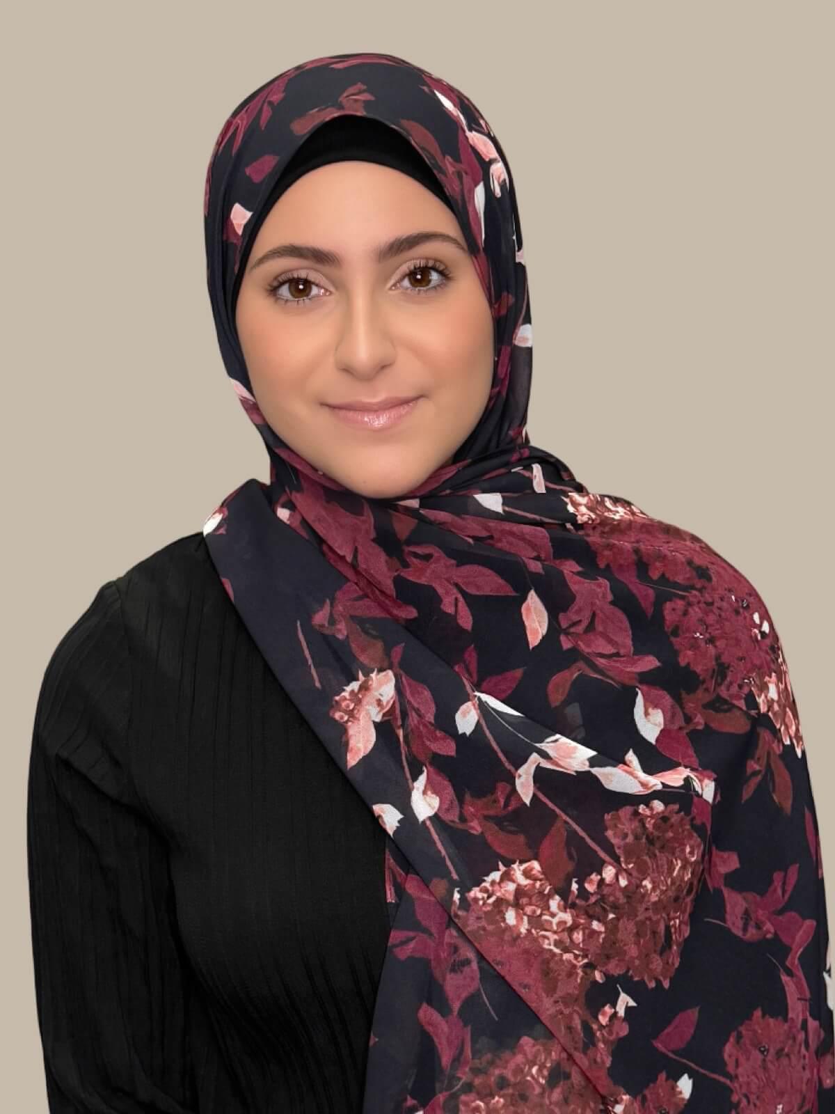 Modish Girl Printed Chiffon Hijab-Wild Orchid