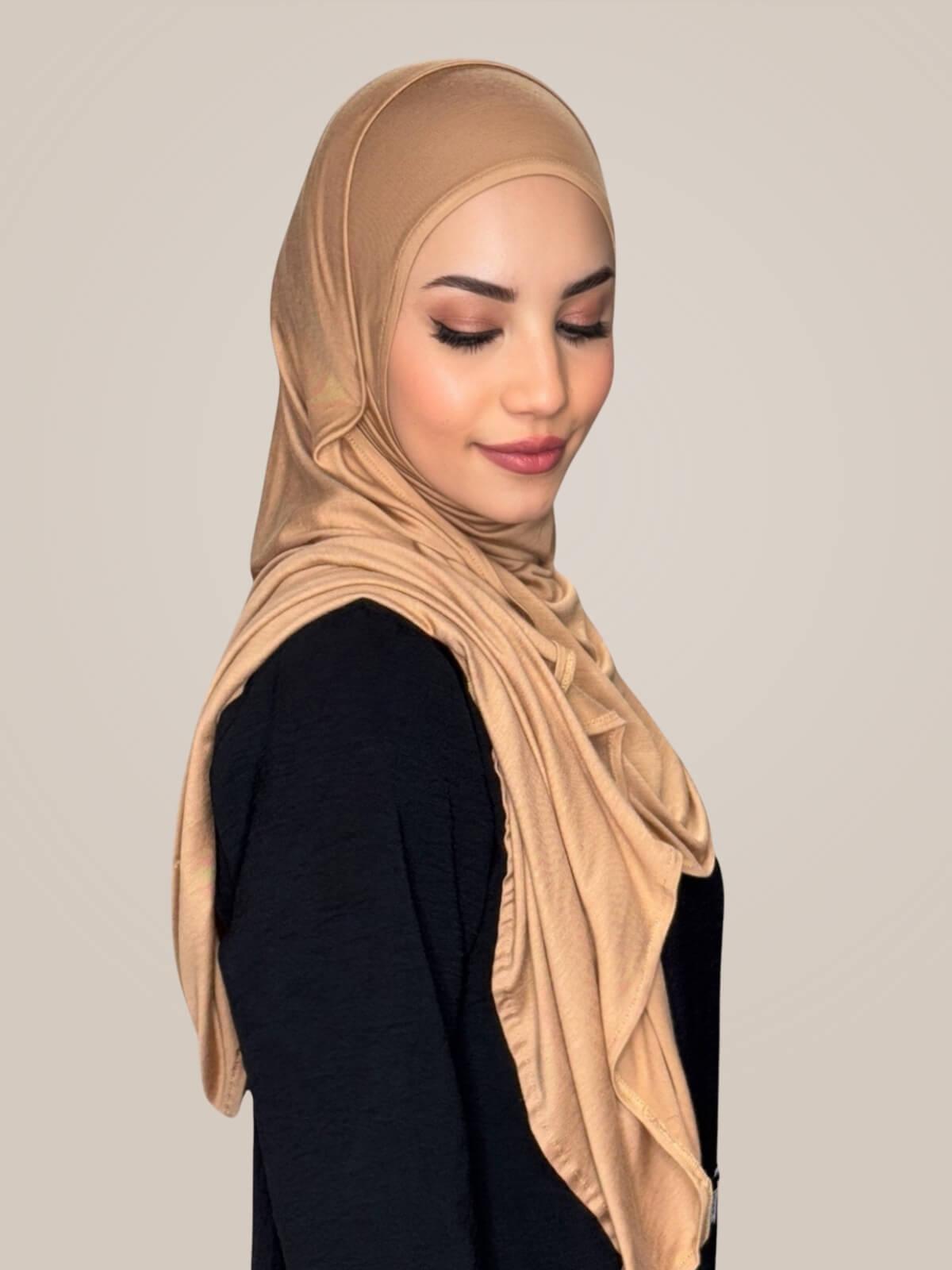 Pre-Sewn Jersey Hijab-Honey