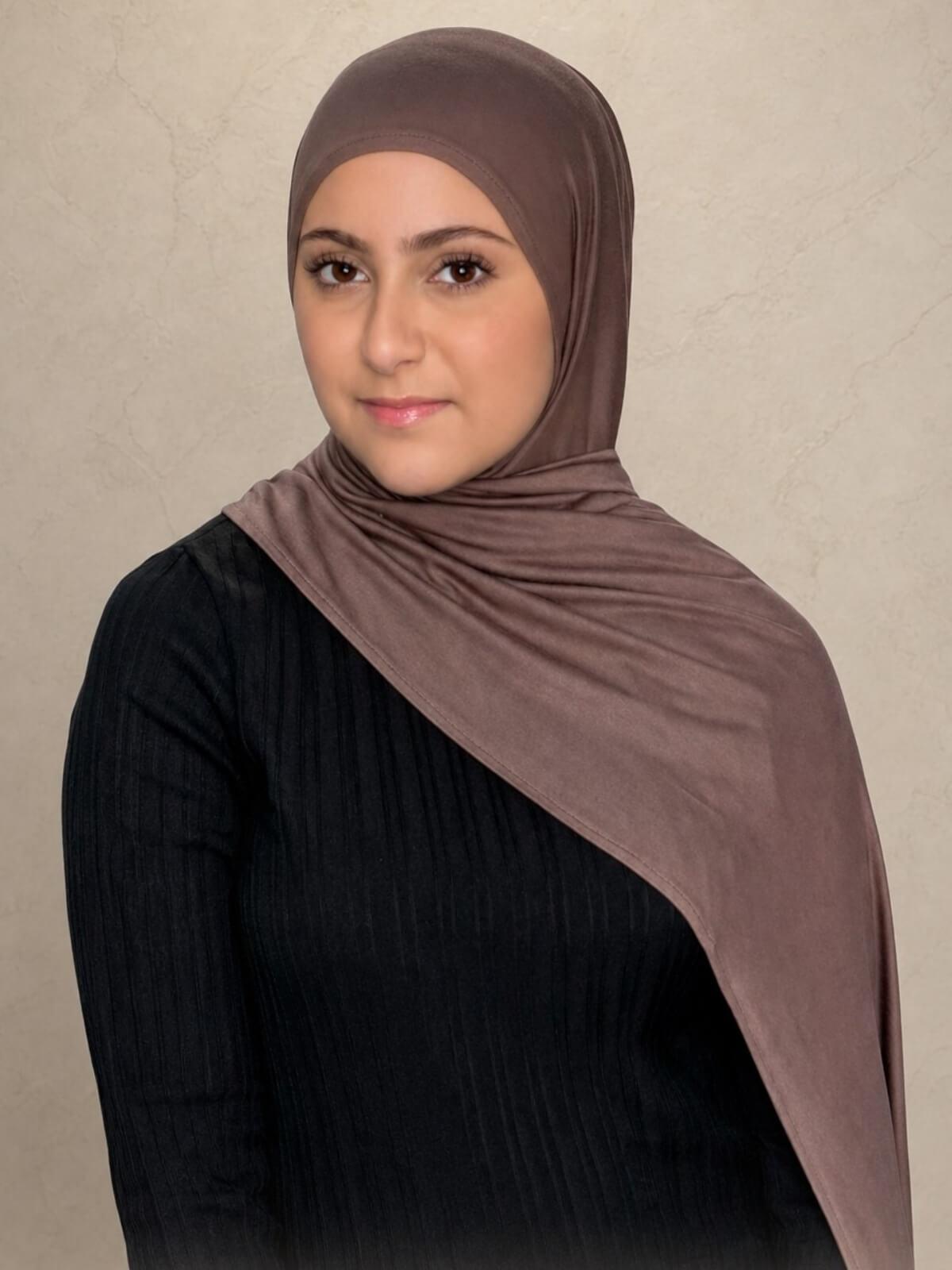 Modish Girl Pre-Sewn Jersey Hijab-Mocha Brown