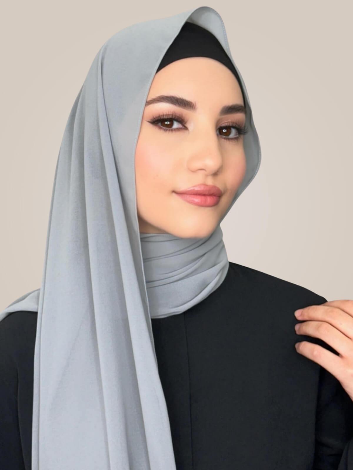 Classic Chiffon Hijab-Dolphin Grey