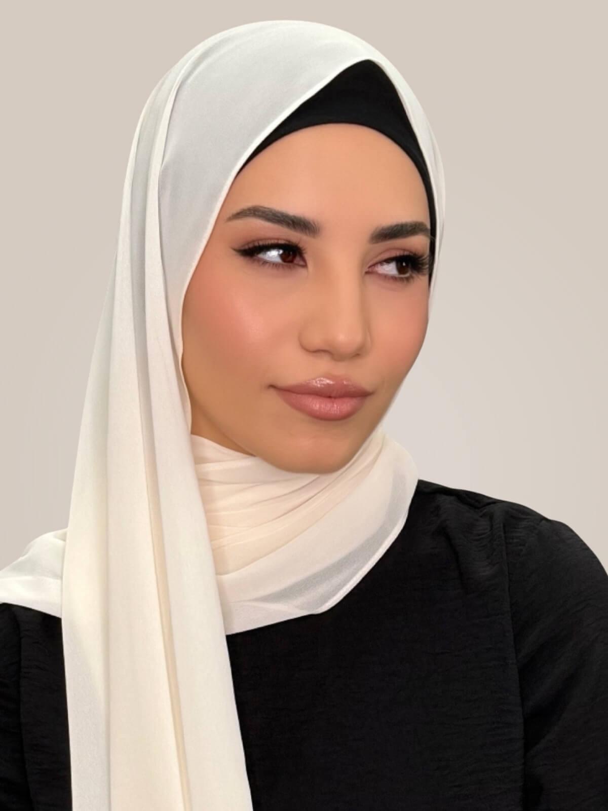 Luxury Chiffon Hijab-Buttermilk