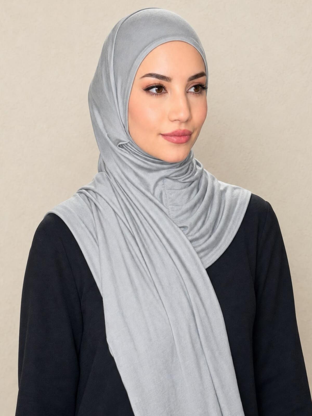 Pre-Sewn Jersey Hijab-Chic Grey