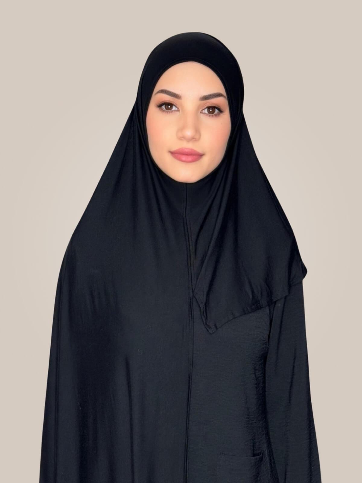 Pre-Sewn Jersey Hijab-Black
