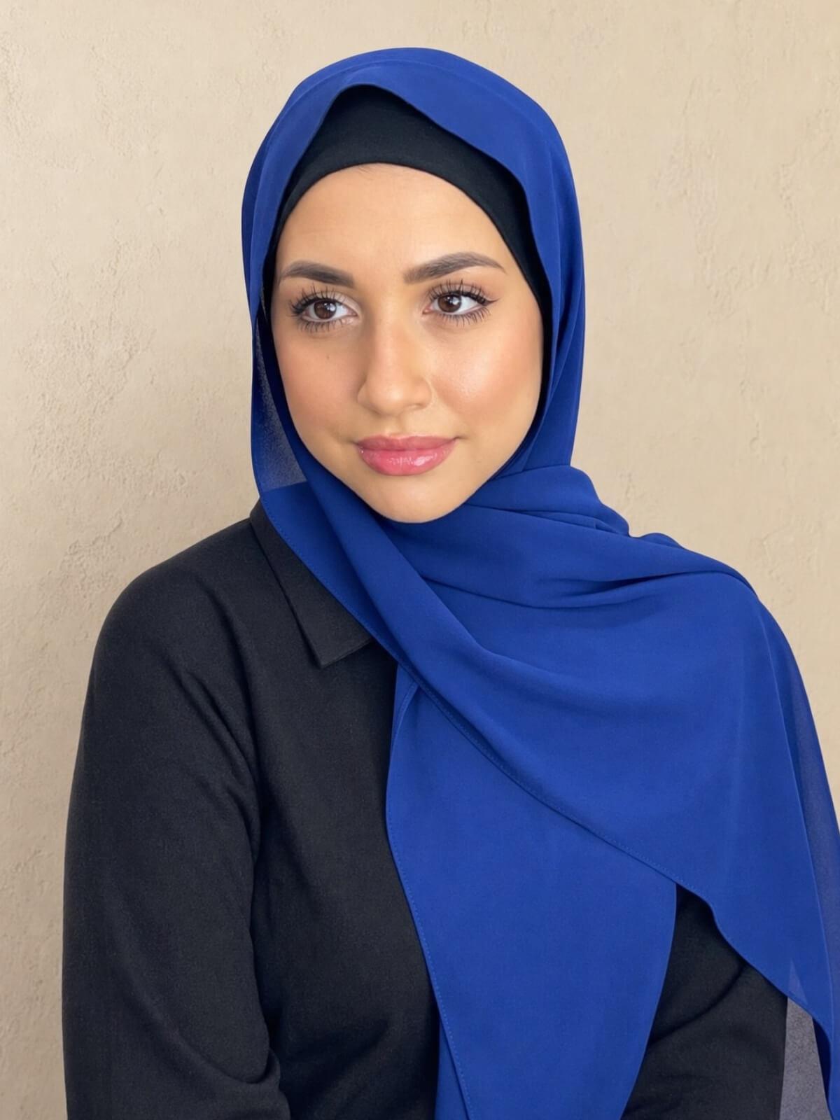 Classic Chiffon Hijab-Electric Blue