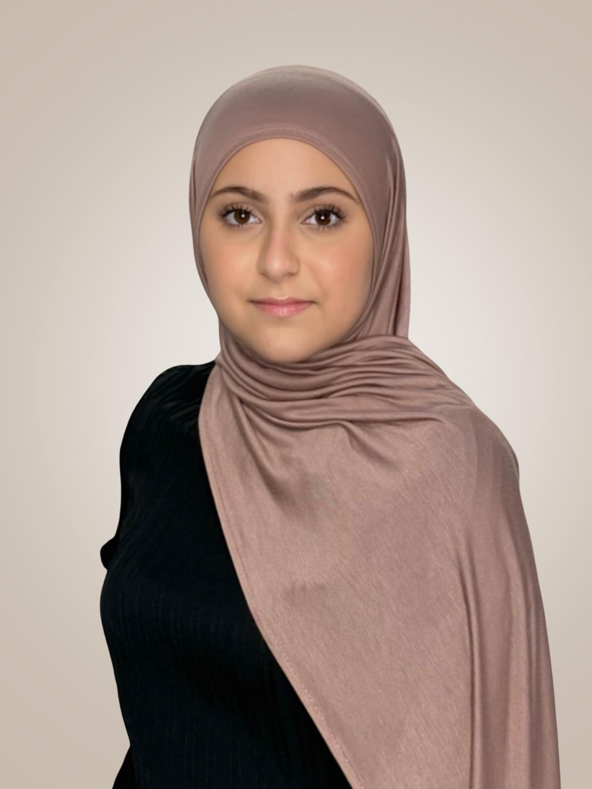 Modish Girl Pre-Sewn Jersey hijab-Pale Taupe