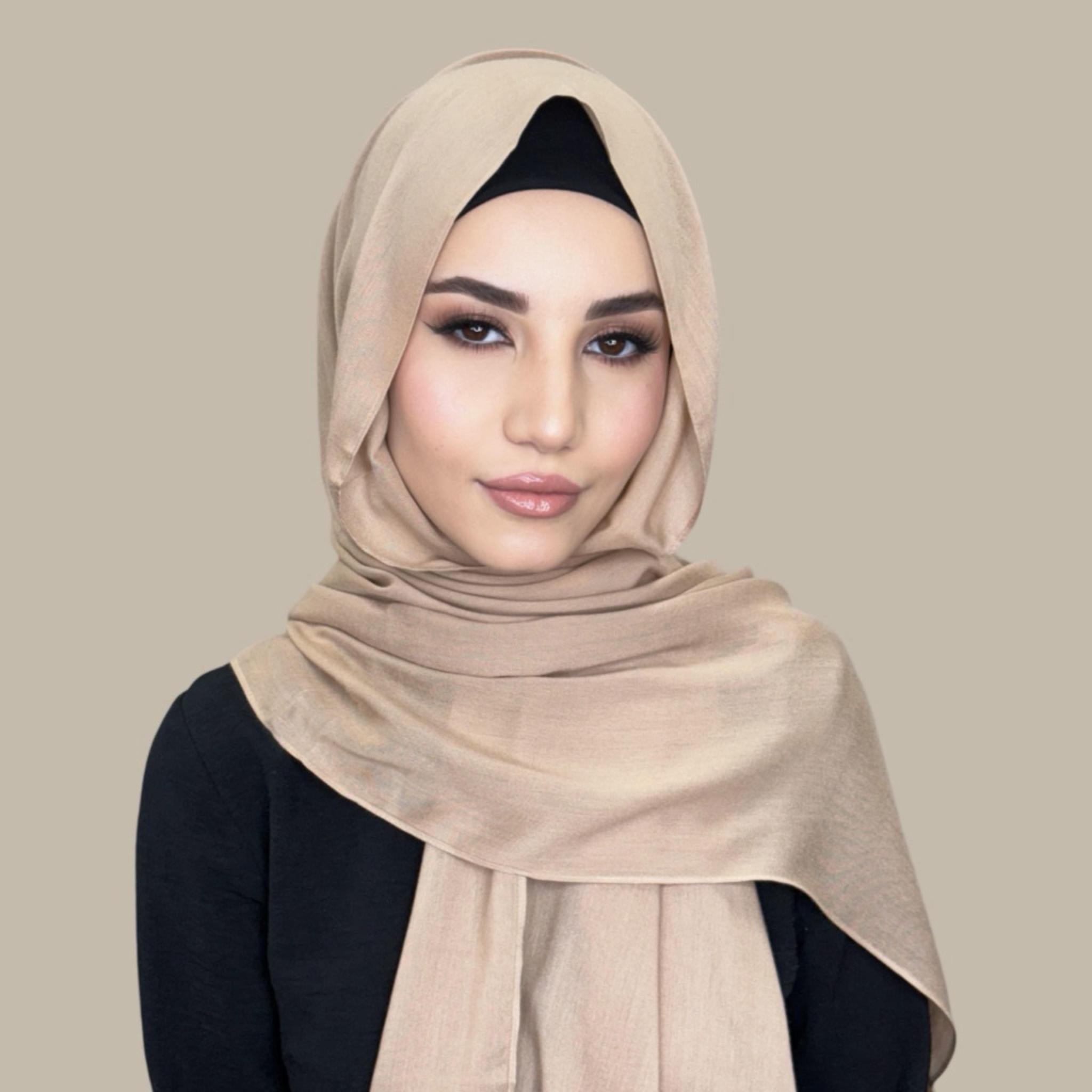 Cotton Modal Hijab-Burleywood