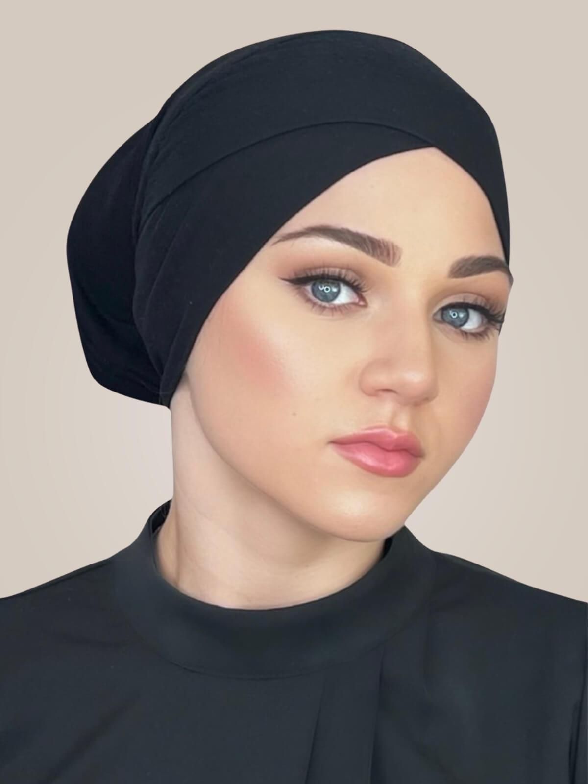 Premium Jersey Cross Front Underscarf-Black