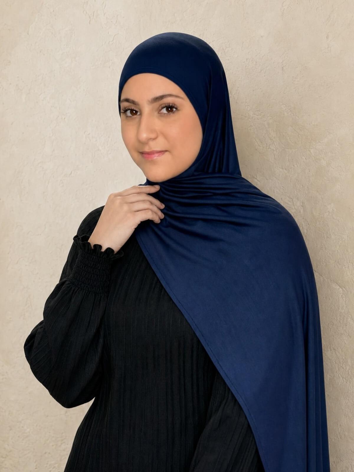 Modish Girl Pre-Sewn Jersey Hijab-Navy