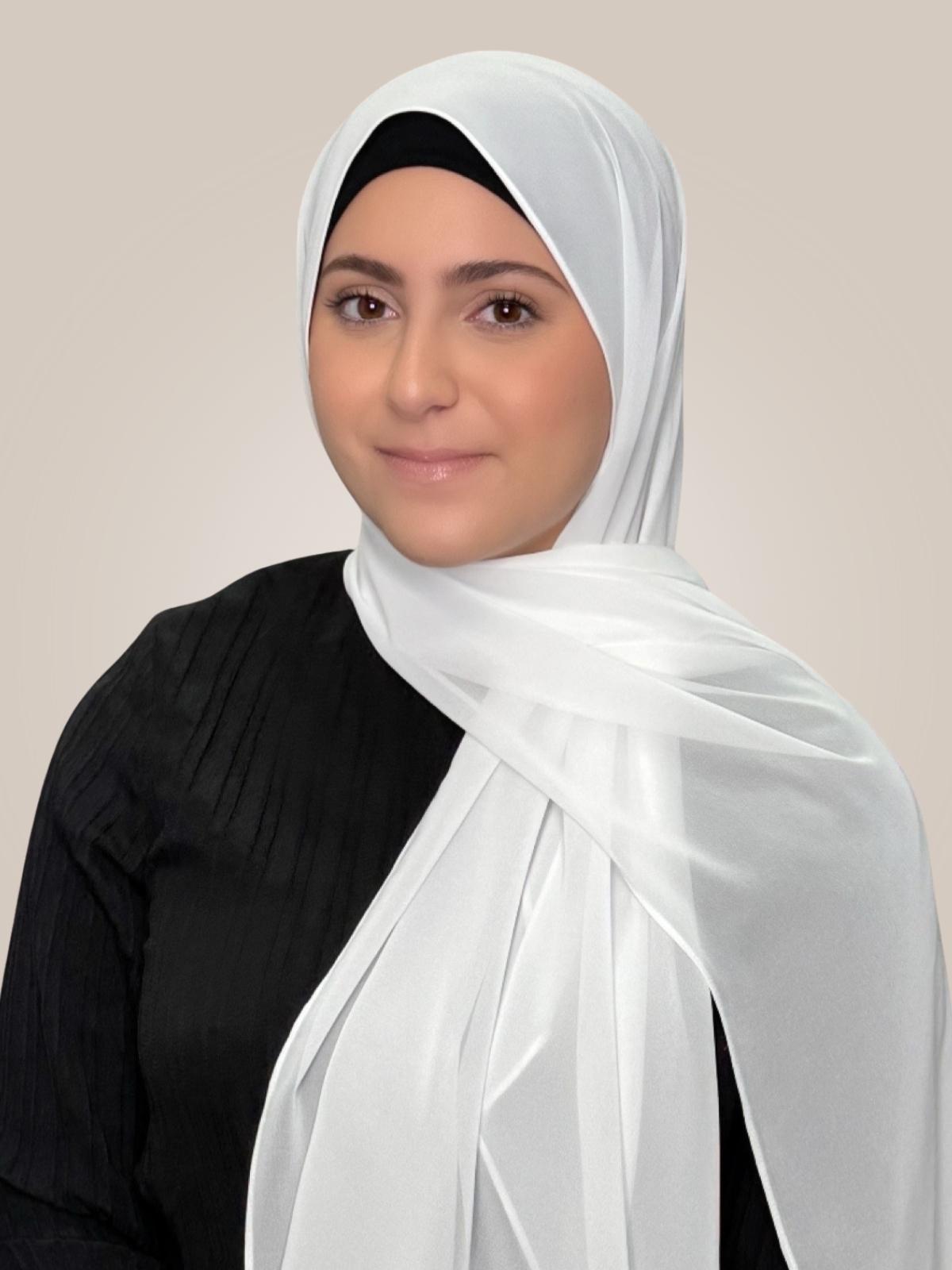 Modish Girl Luxury Chiffon-Pearl White
