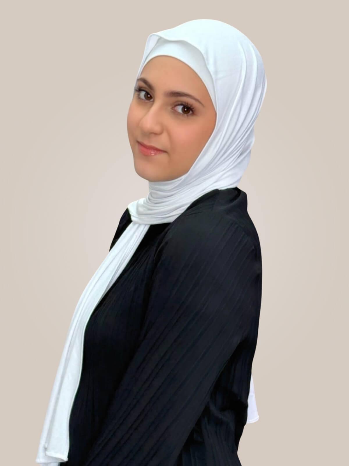 Modish Girl Premium Jersey Hijab-White