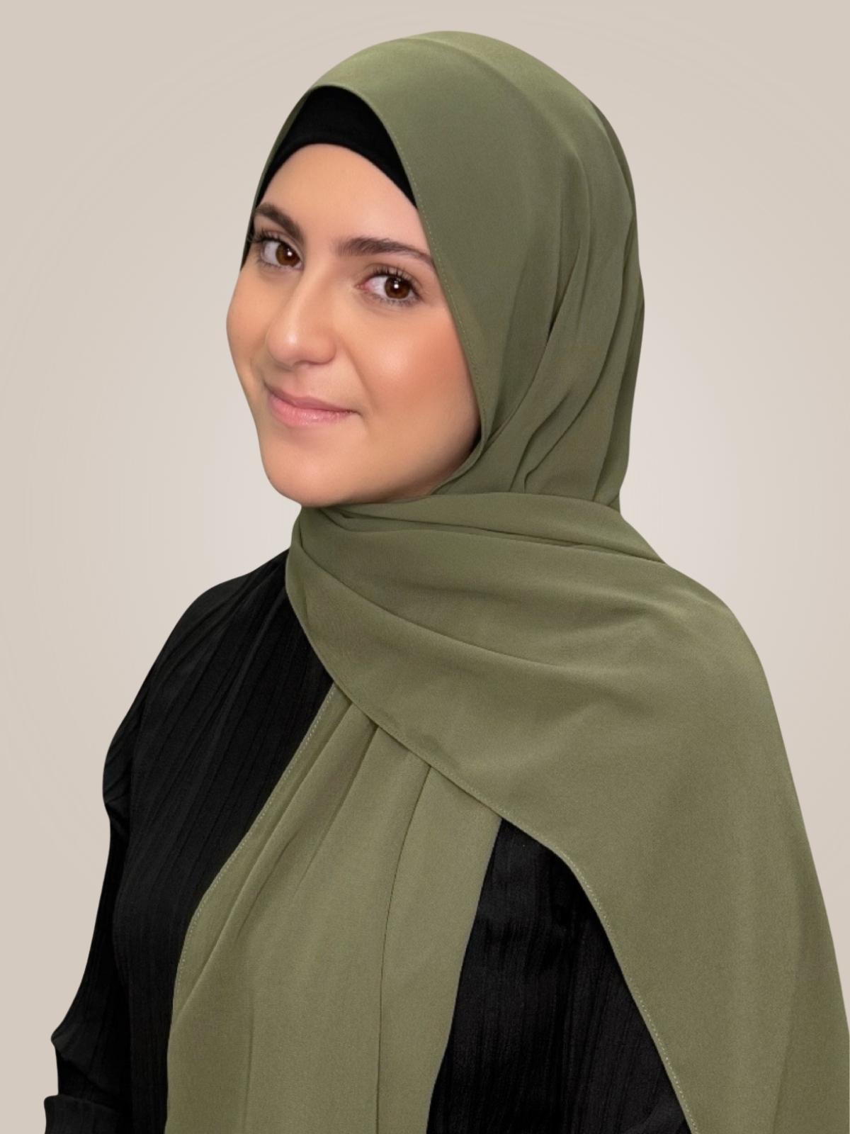 Modish Girl Luxury Chiffon Hijab-Dusty Olive