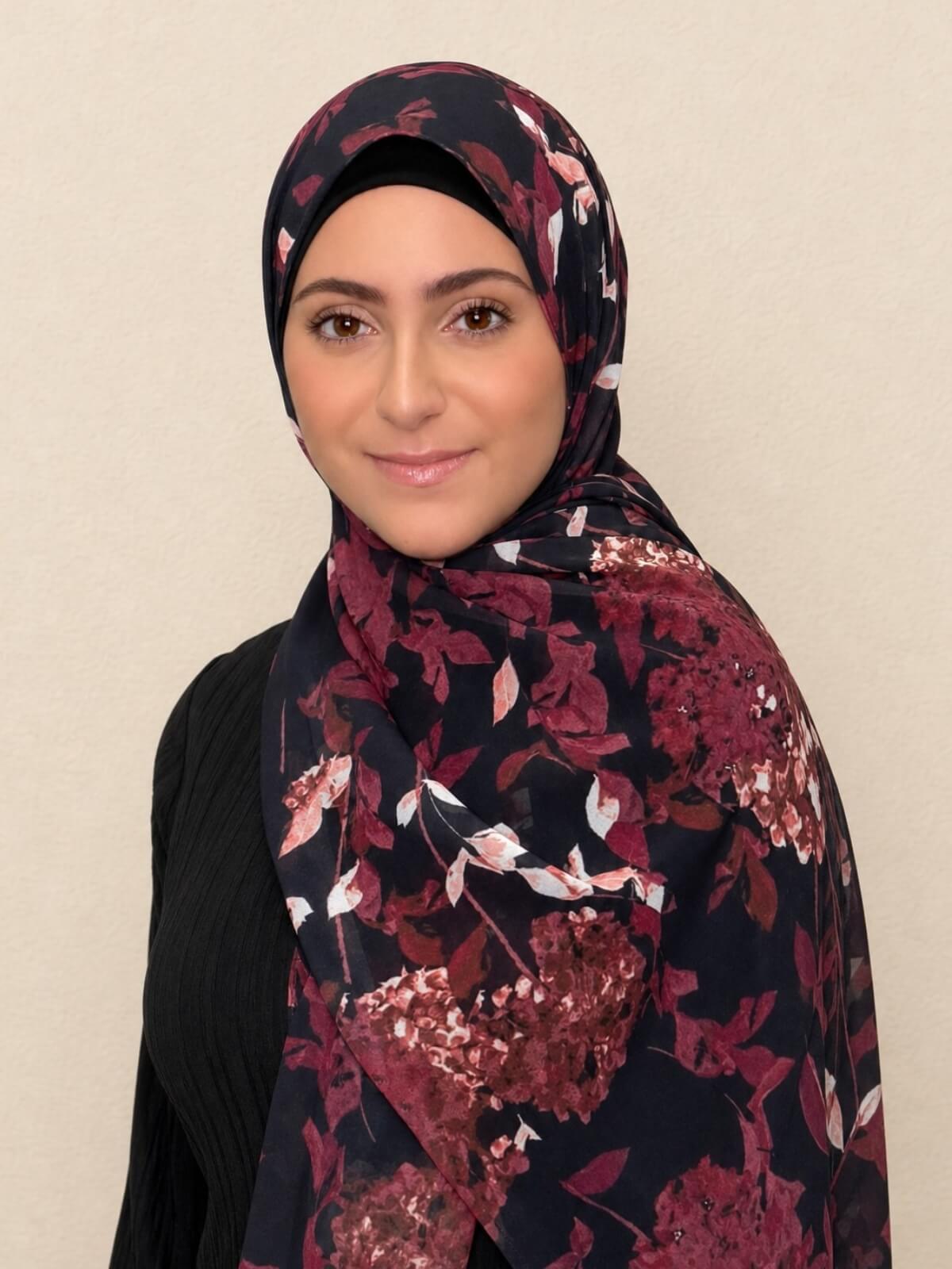 Modish Girl Printed Chiffon Hijab-Wild Orchid