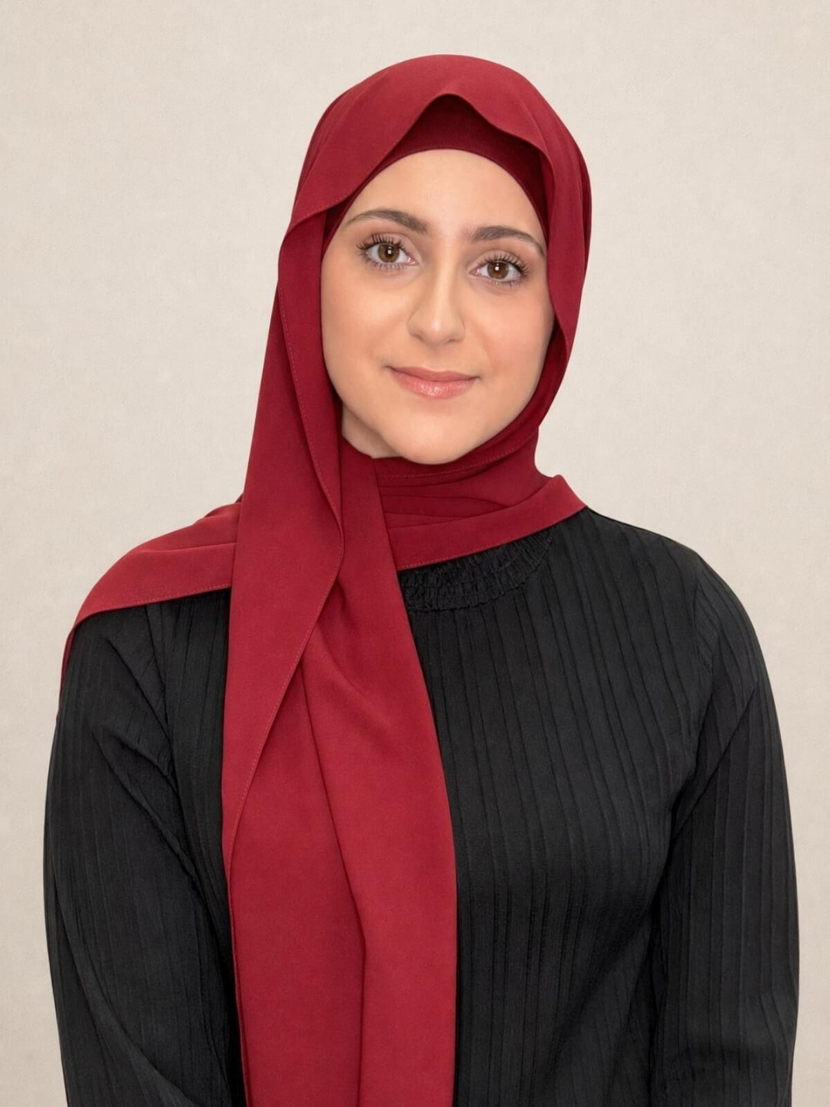 Modish Girl Matching Chiffon Hijab Set-Velvet Wine