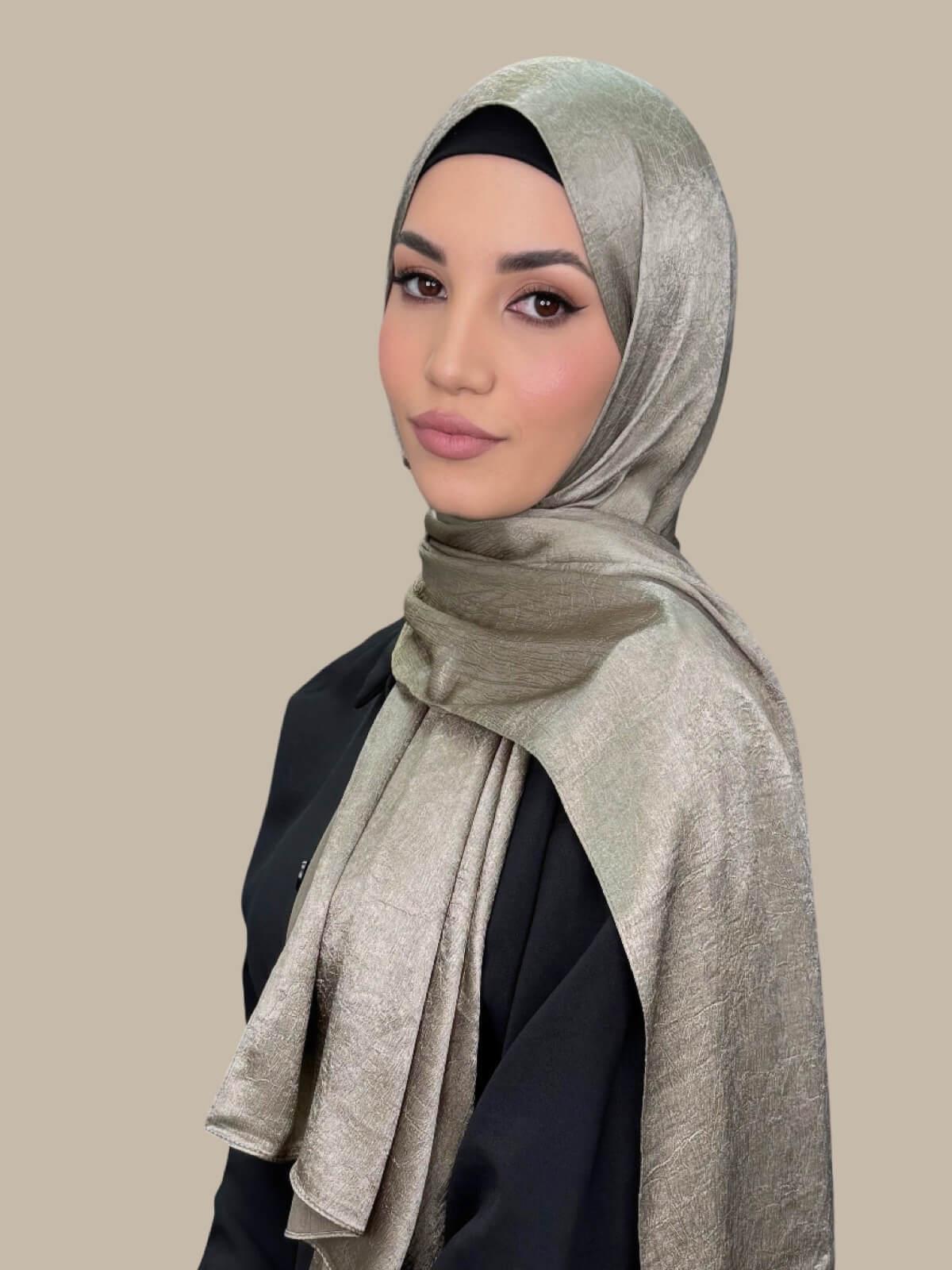 Classic Satin Hijab-Khaki