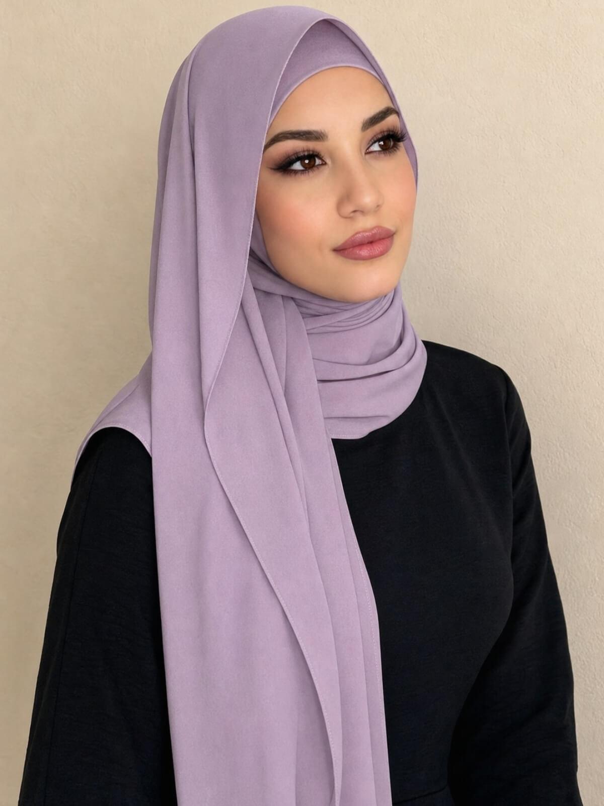 Matching Chiffon Hijab Set-Barely Mauve