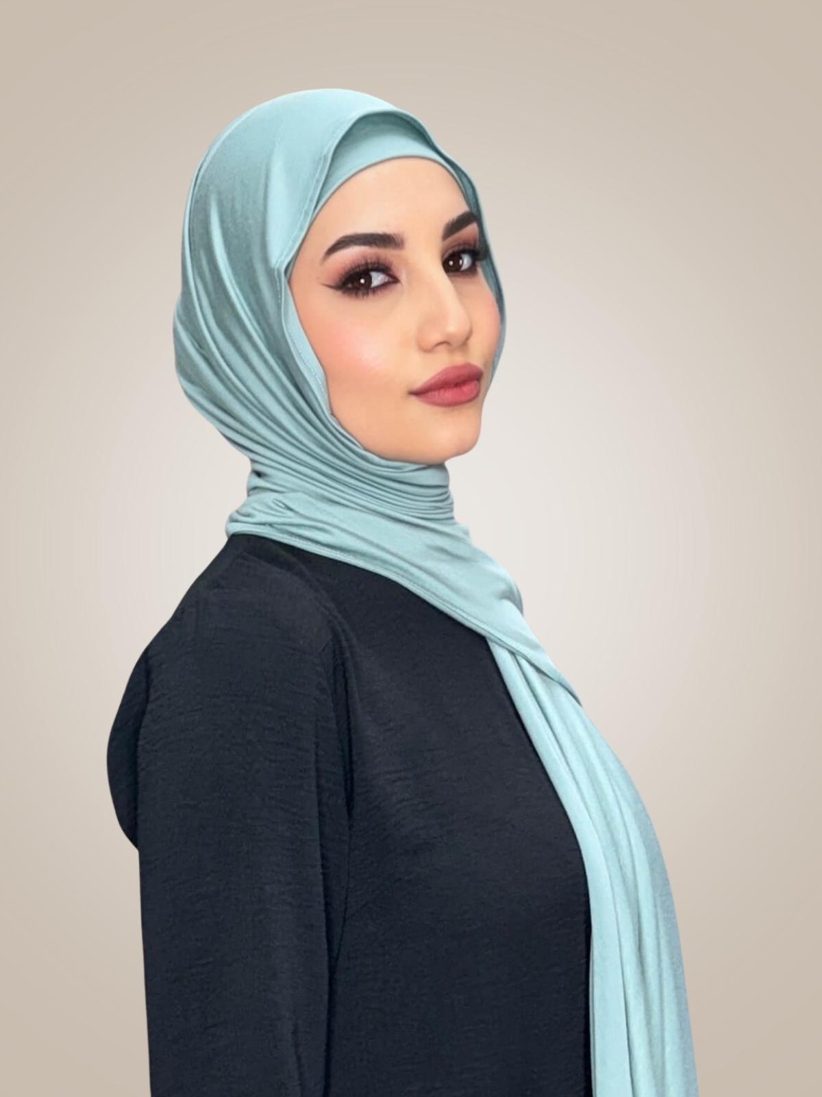 Premium Jersey Hijab-Pale Cyan