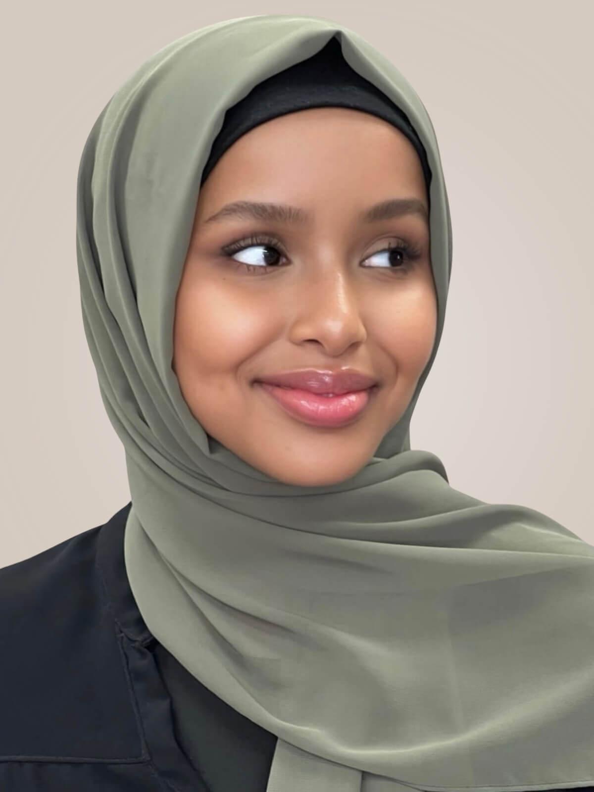 Luxury Chiffon Hijab-Dusty Olive