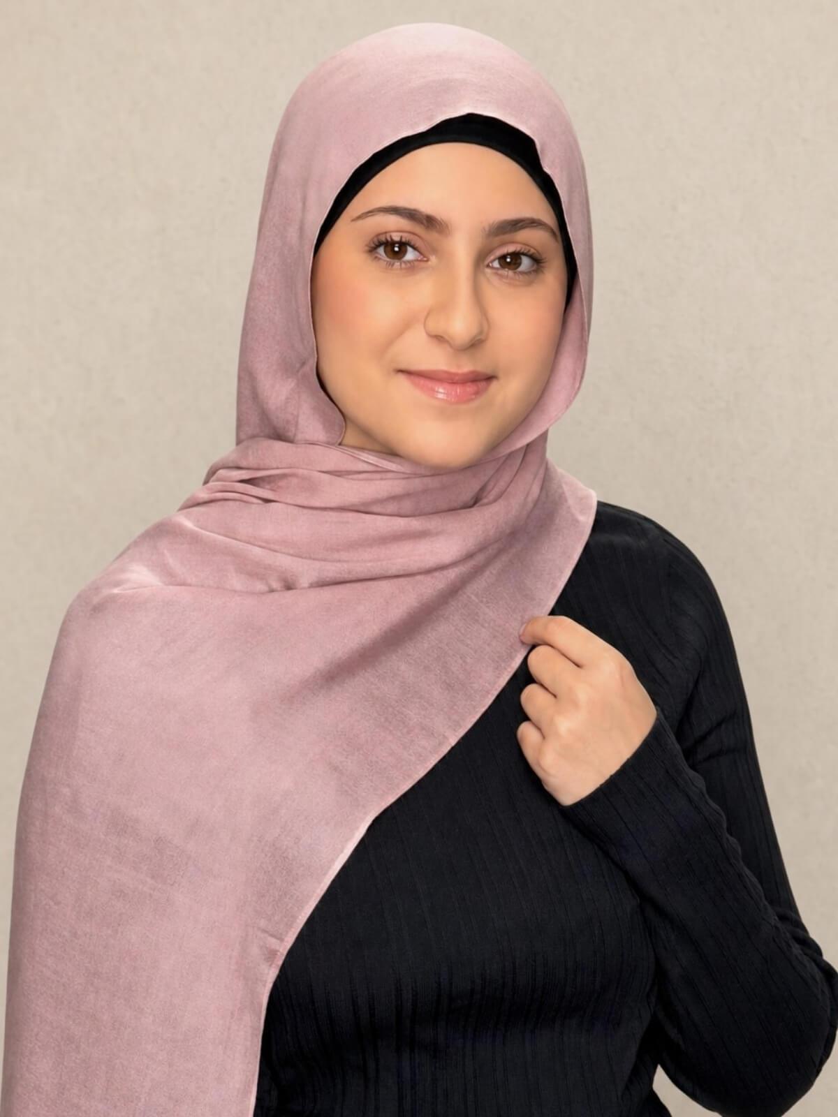 Modish Girl Cotton Modal Hijab-Misty Rose