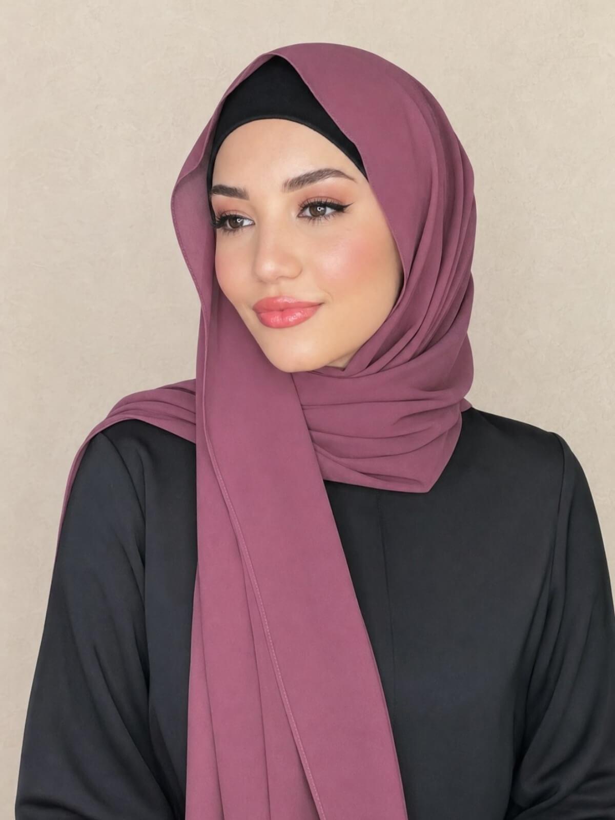 Classic Chiffon Hijab-Plum