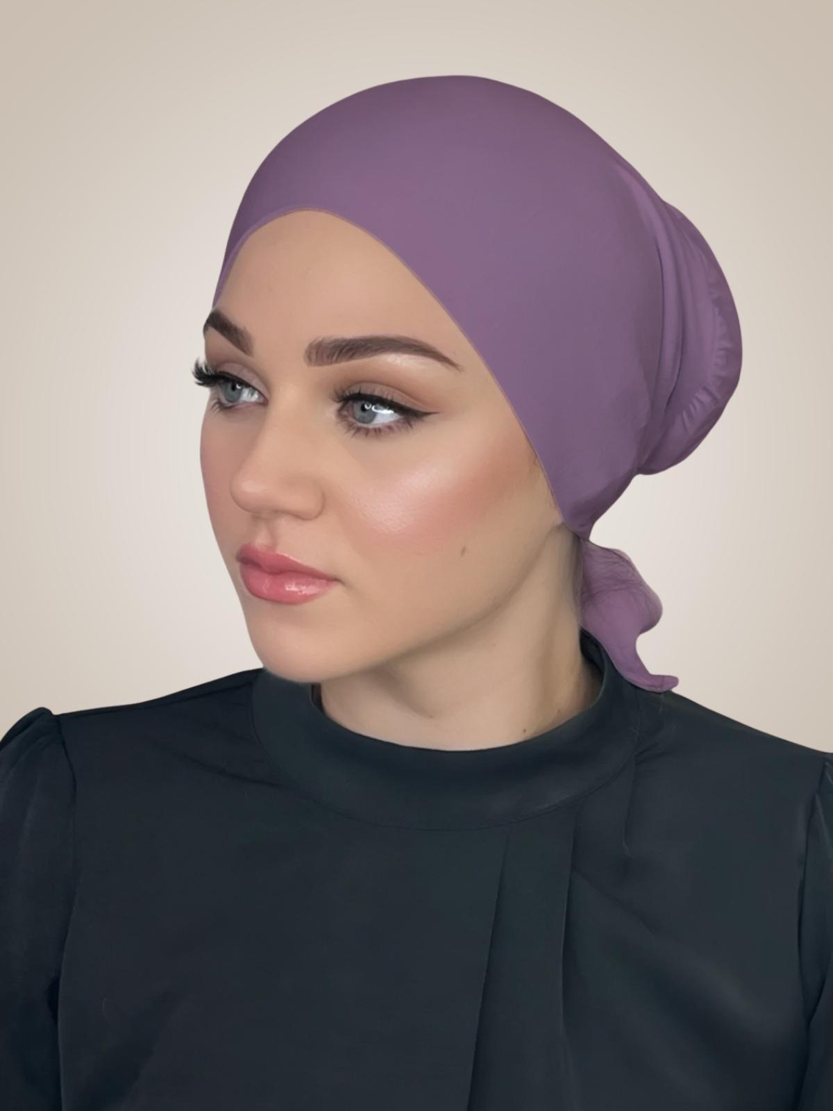 Tie back underscarf-Mauve Taupe