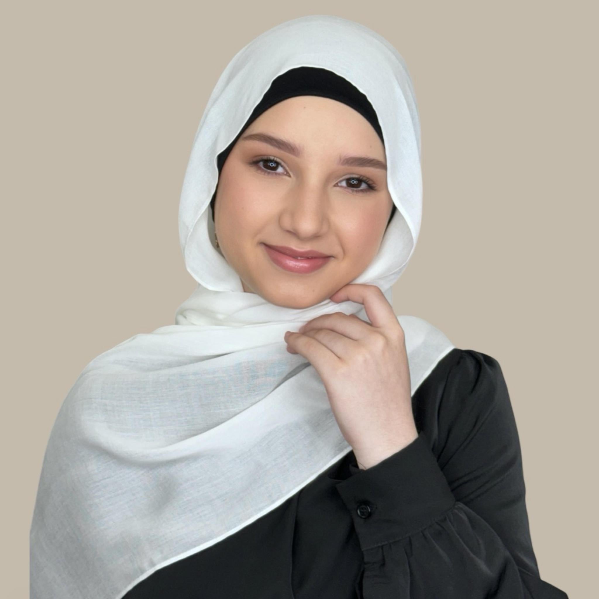 Modish Girl Cotton Modal Hijab-Porcelain