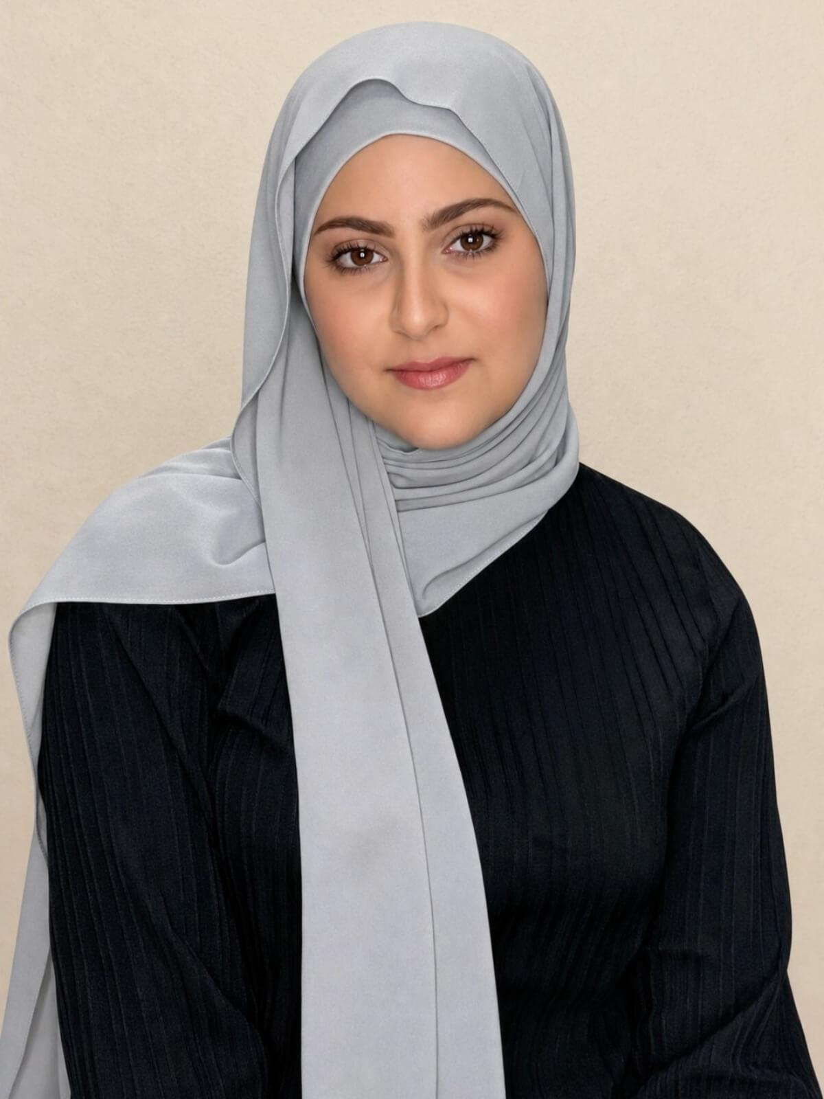 Modish Girl Matching Chiffon Hijab Set-Dolphin Gray