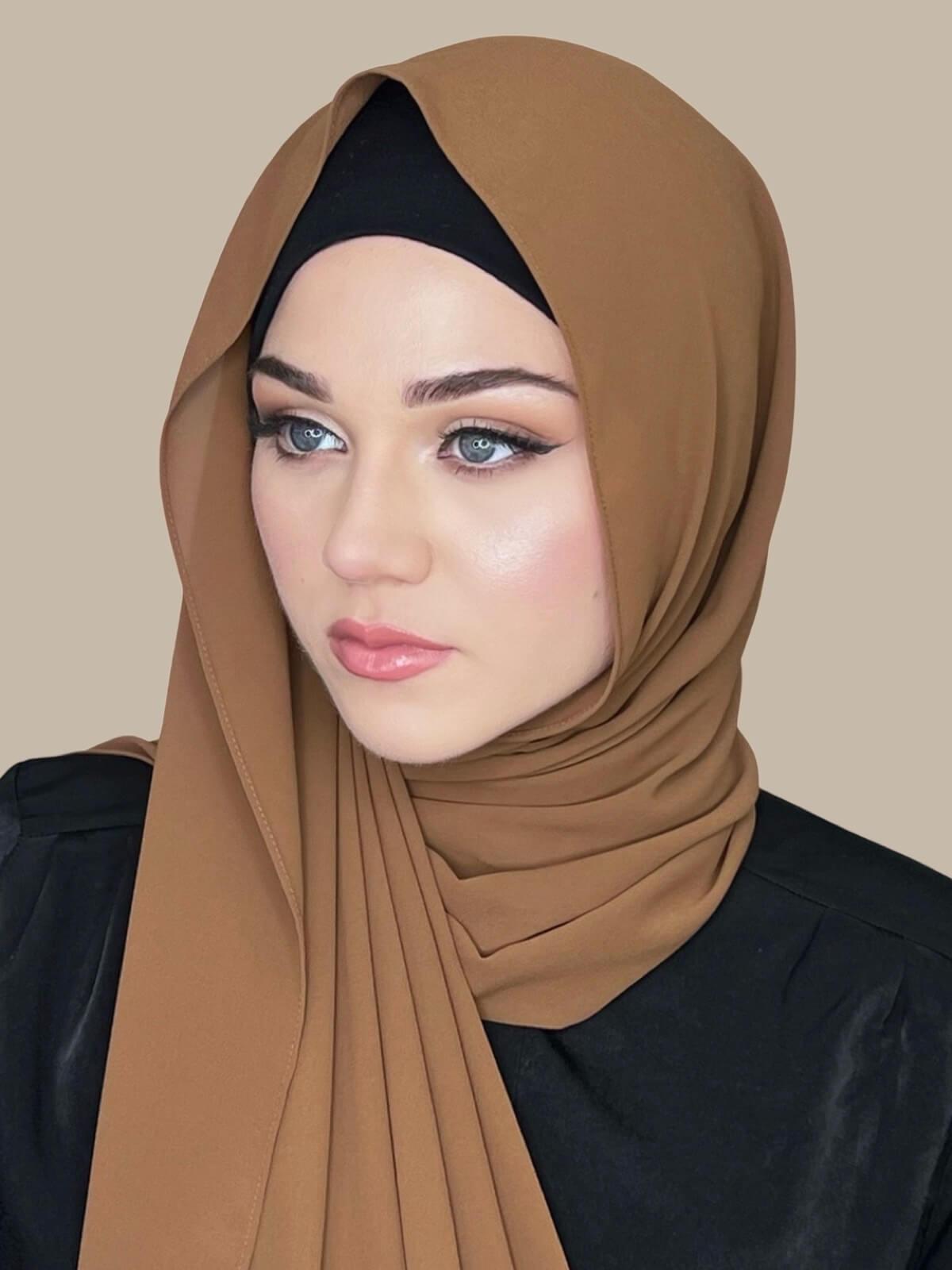 Classic Chiffon Hijab-Rust Brown