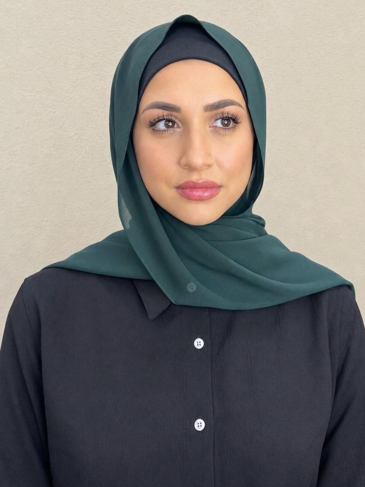Classic Chiffon Hijab-Dark Green