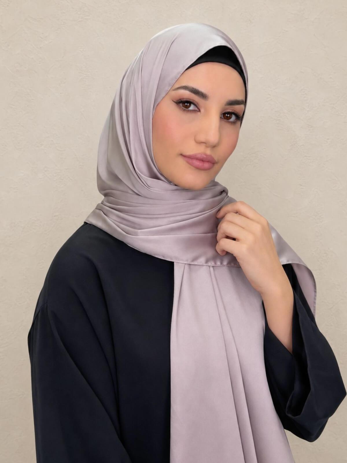 Premium Satin Hijab-Muted Mink