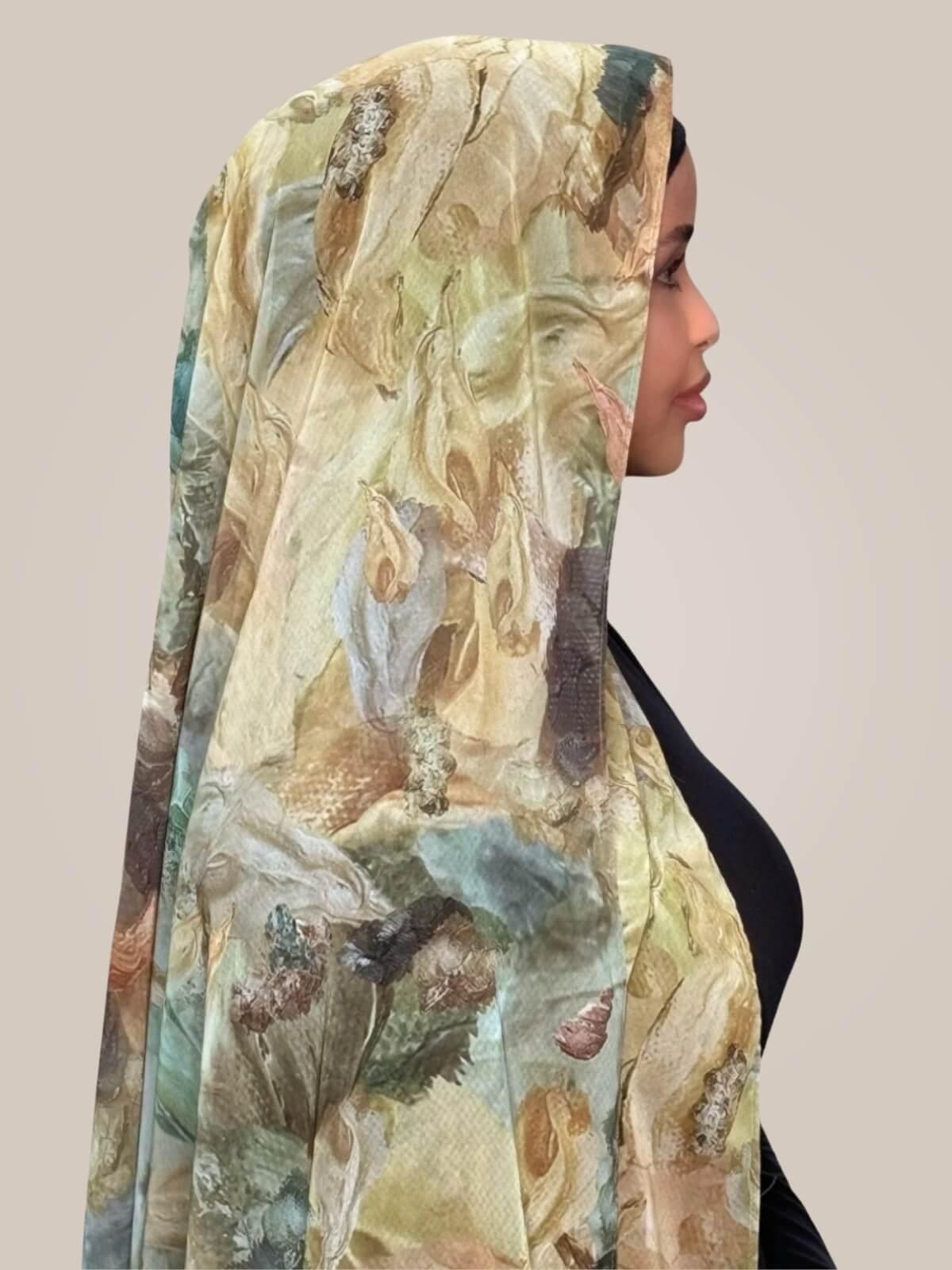 Printed Chiffon Hijab-Willow Drift