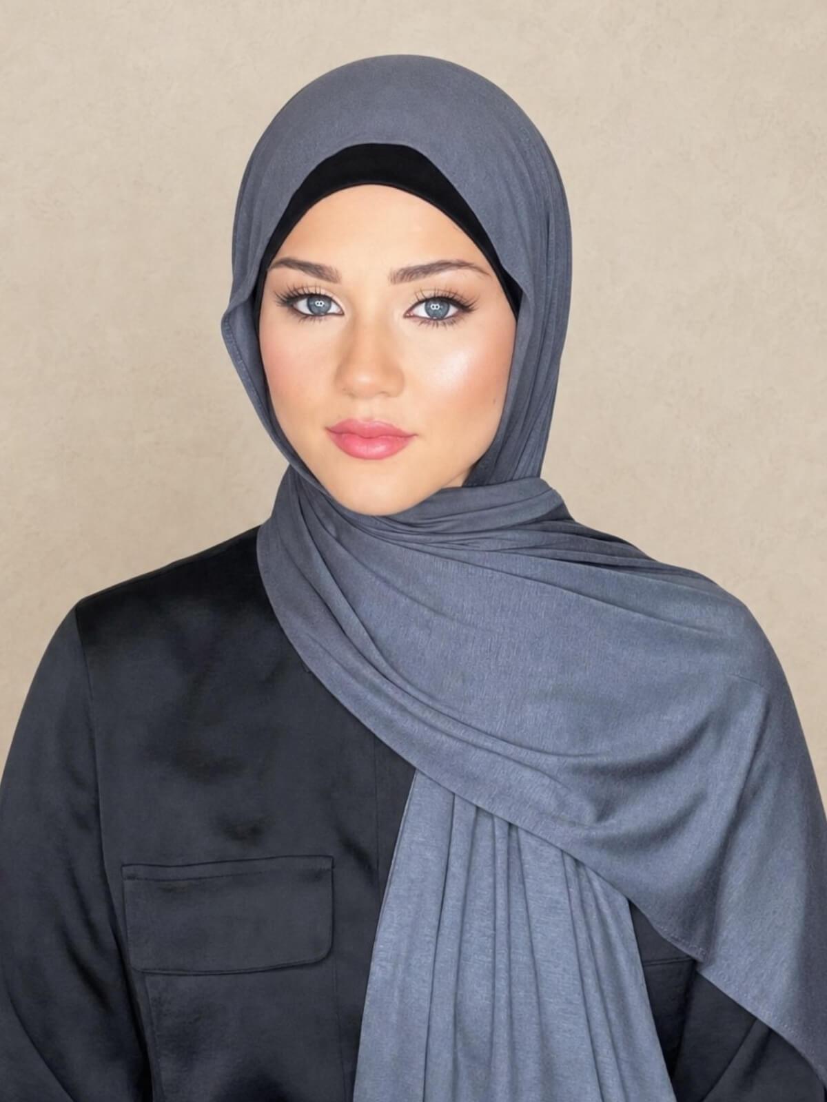 Classic Jersey hijab-Charcoal