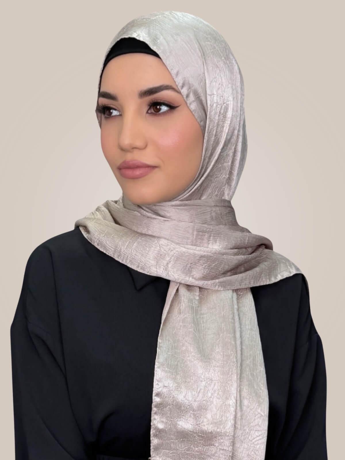 Classic Satin Hijab-Champagne