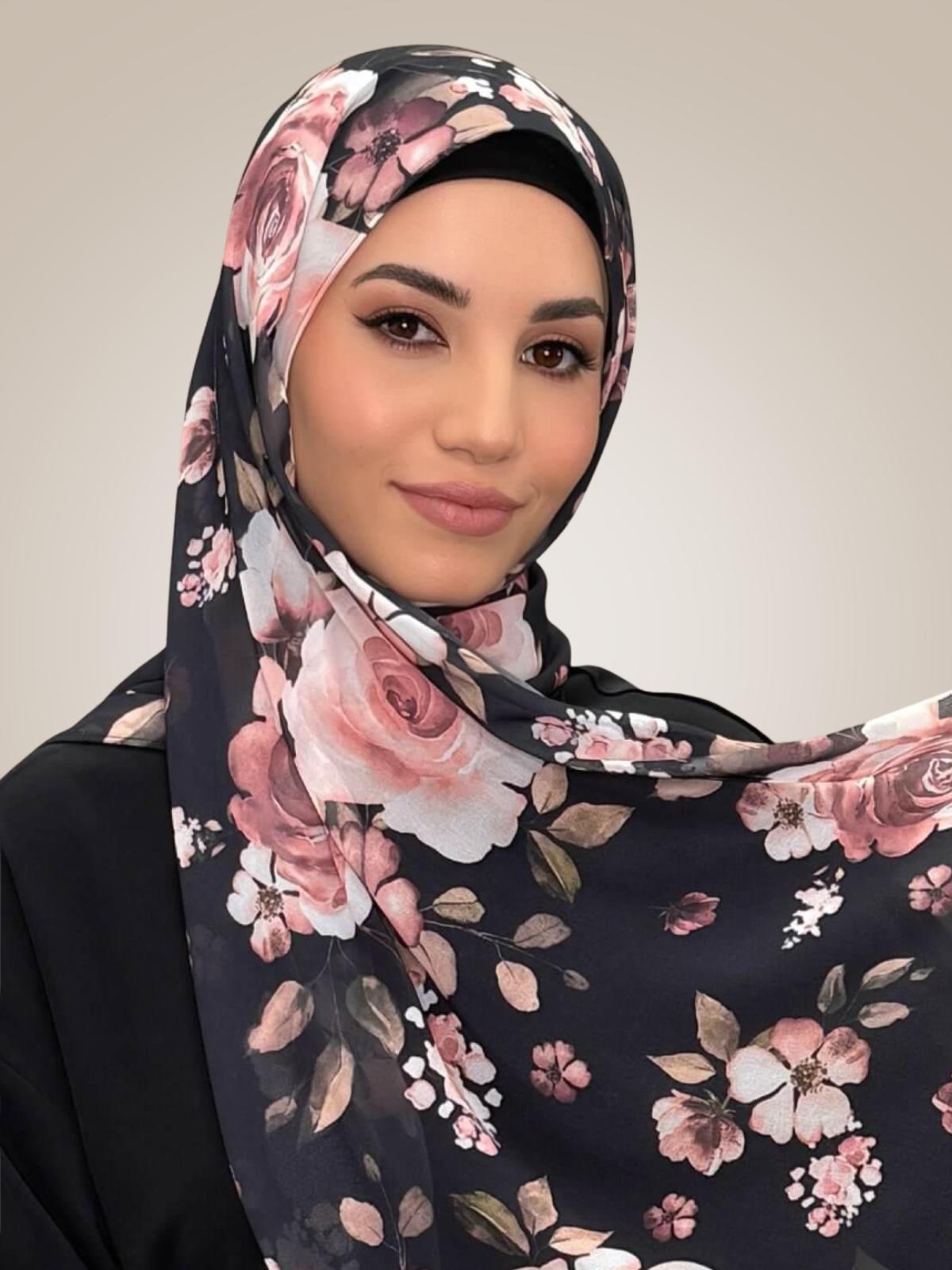 Printed Chiffon Hijab-Breathless Blossom