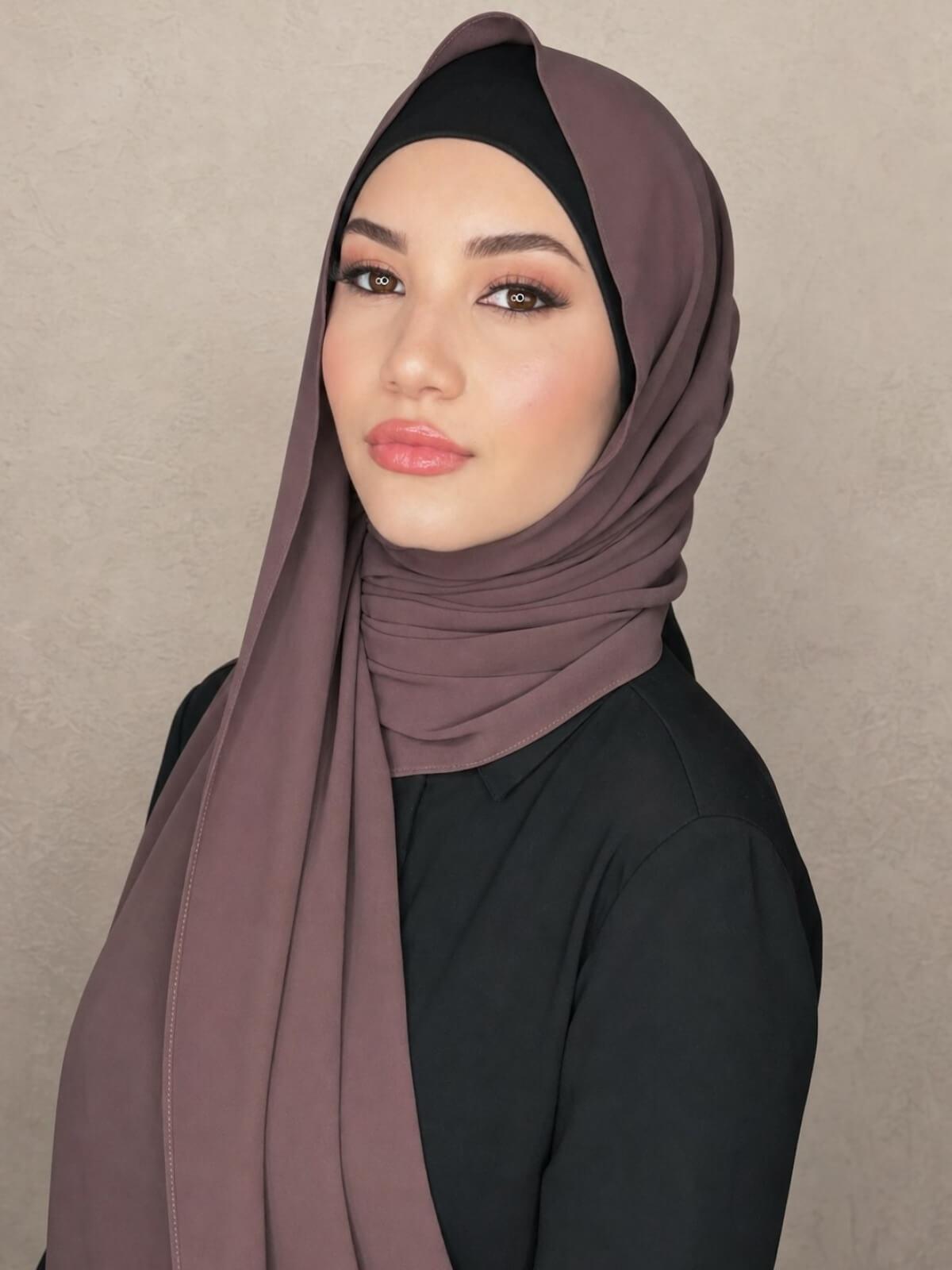 Classic Chiffon Hijab-Mocha Brown