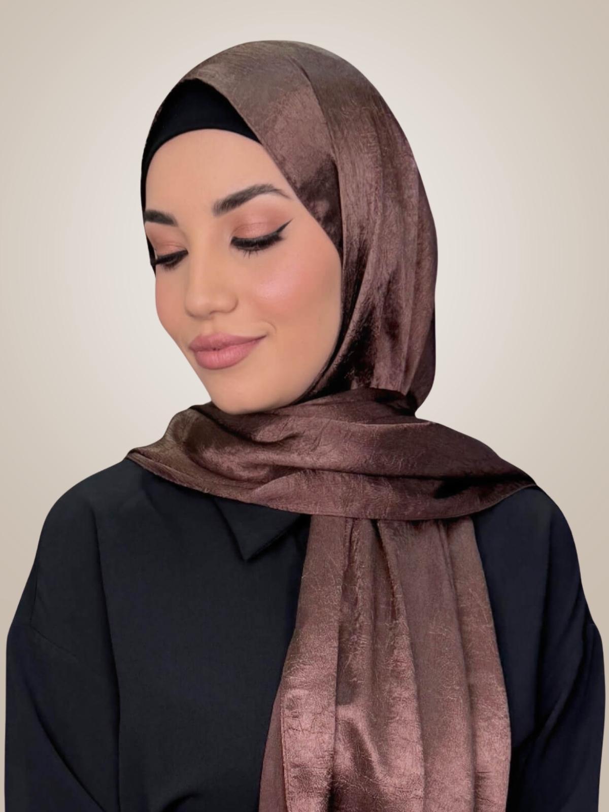 Classic Satin Hijab-Cocoa Dusk