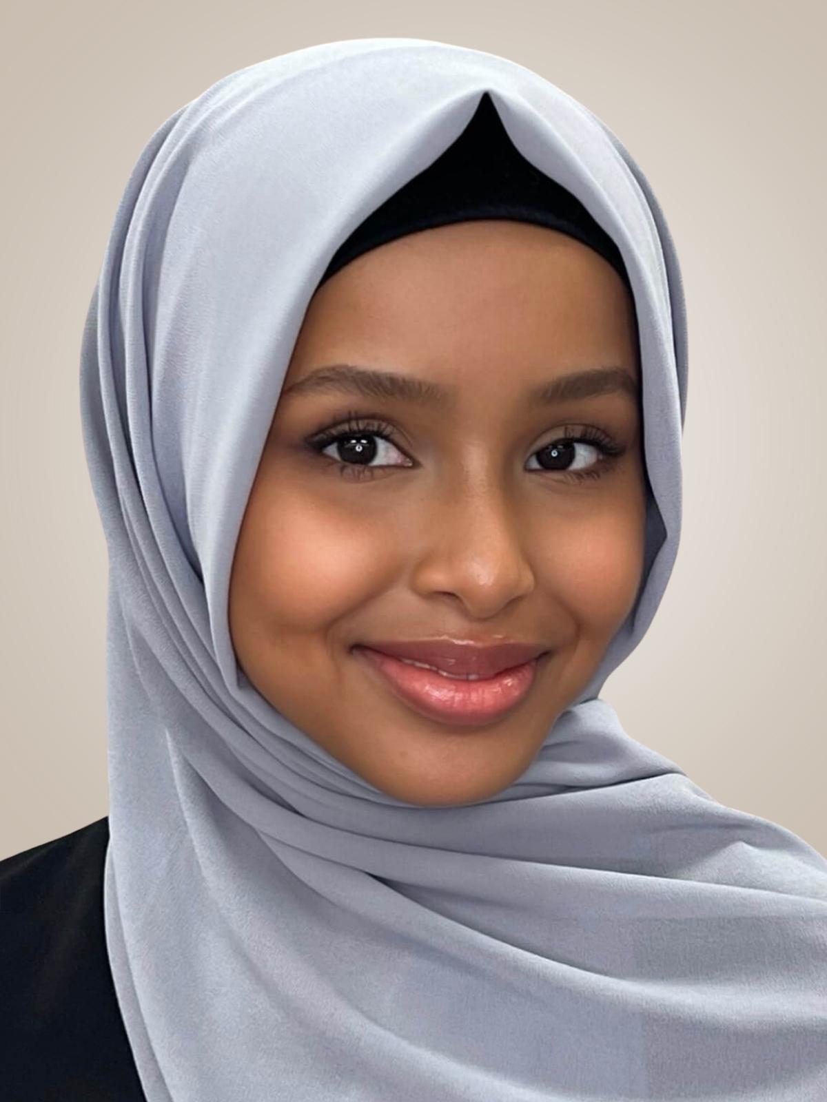 Classic Chiffon Hijab-Slate Grey