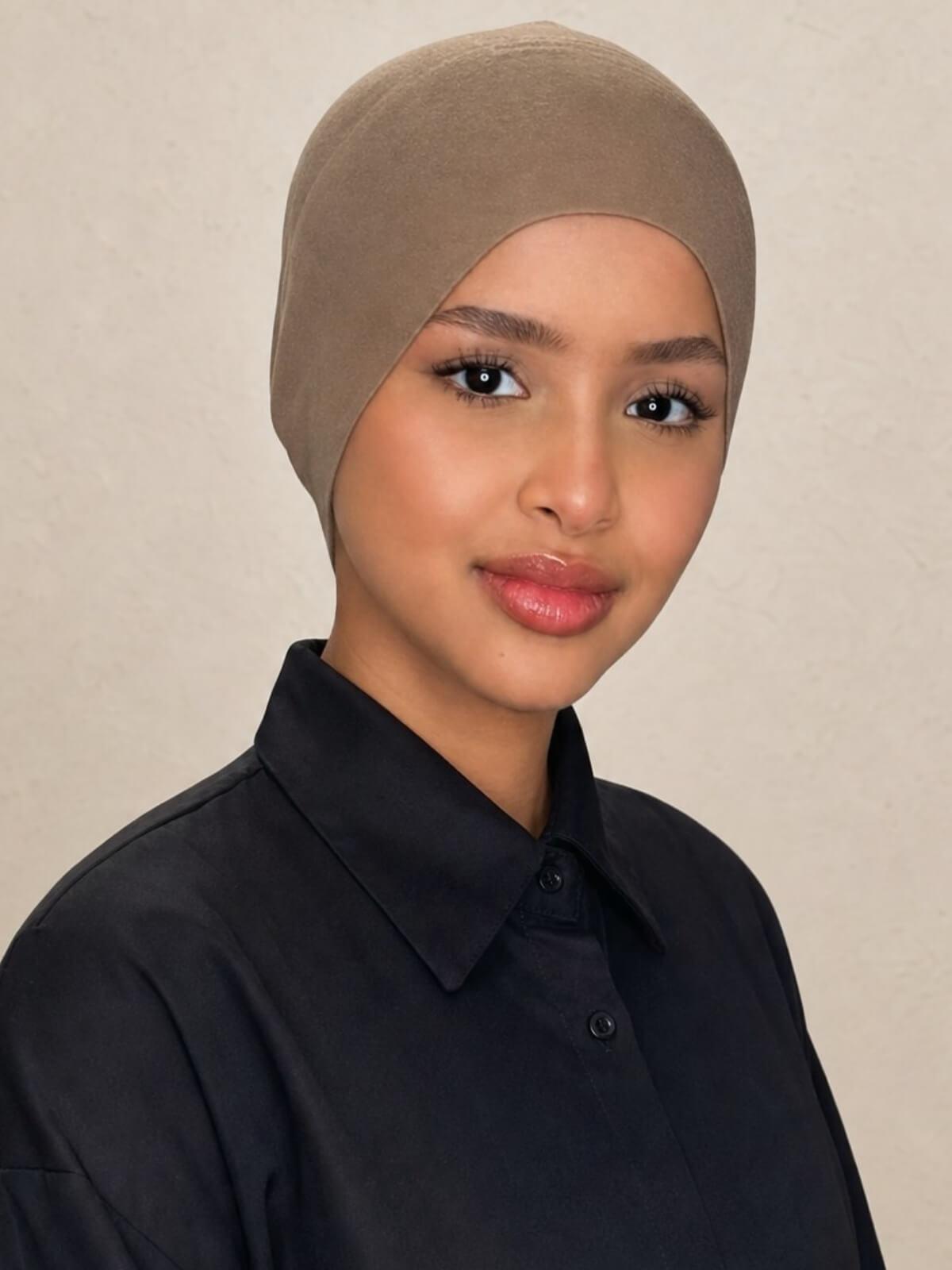 Premium Cotton Underscarf-Walnut Brown