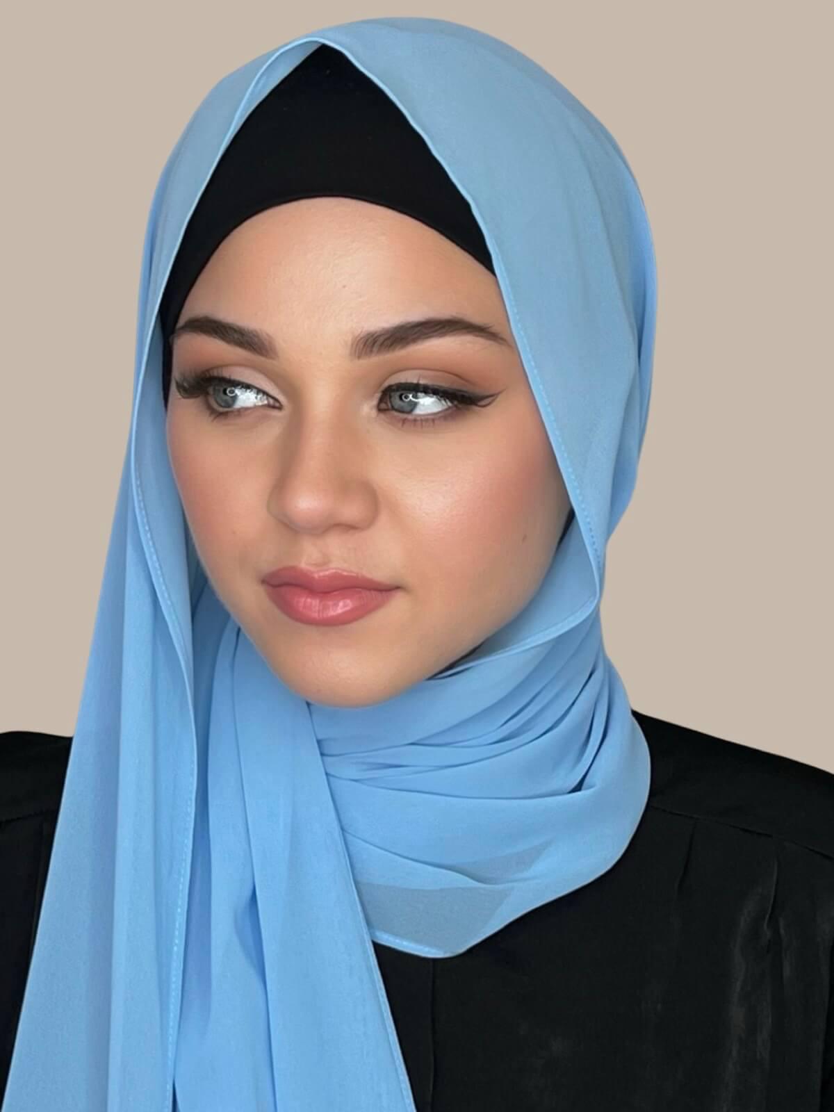 Luxury Chiffon Hijab-Arctic Blue (FINAL SALE)