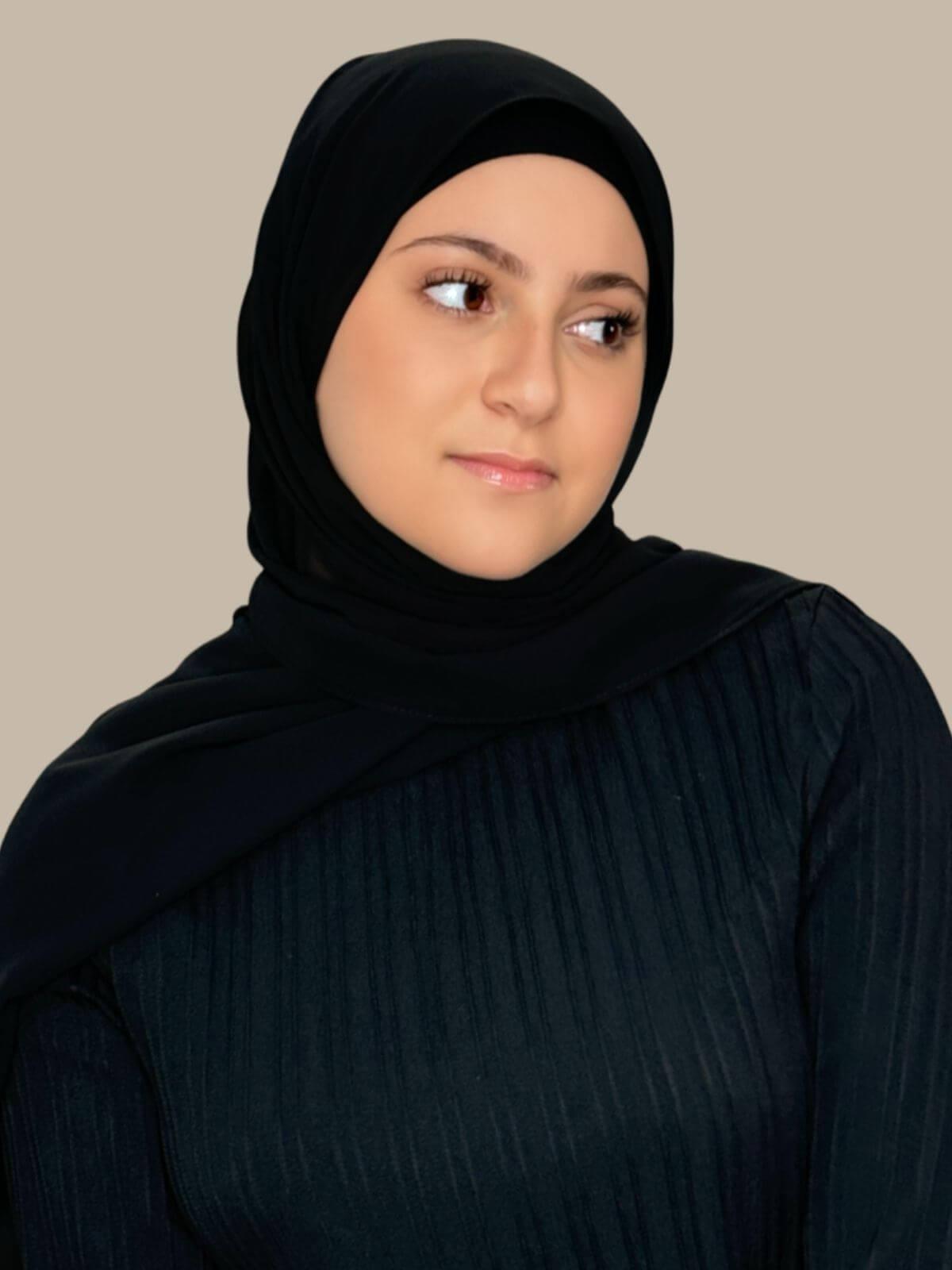 Modish Girl Luxury Chiffon Hijab-Black