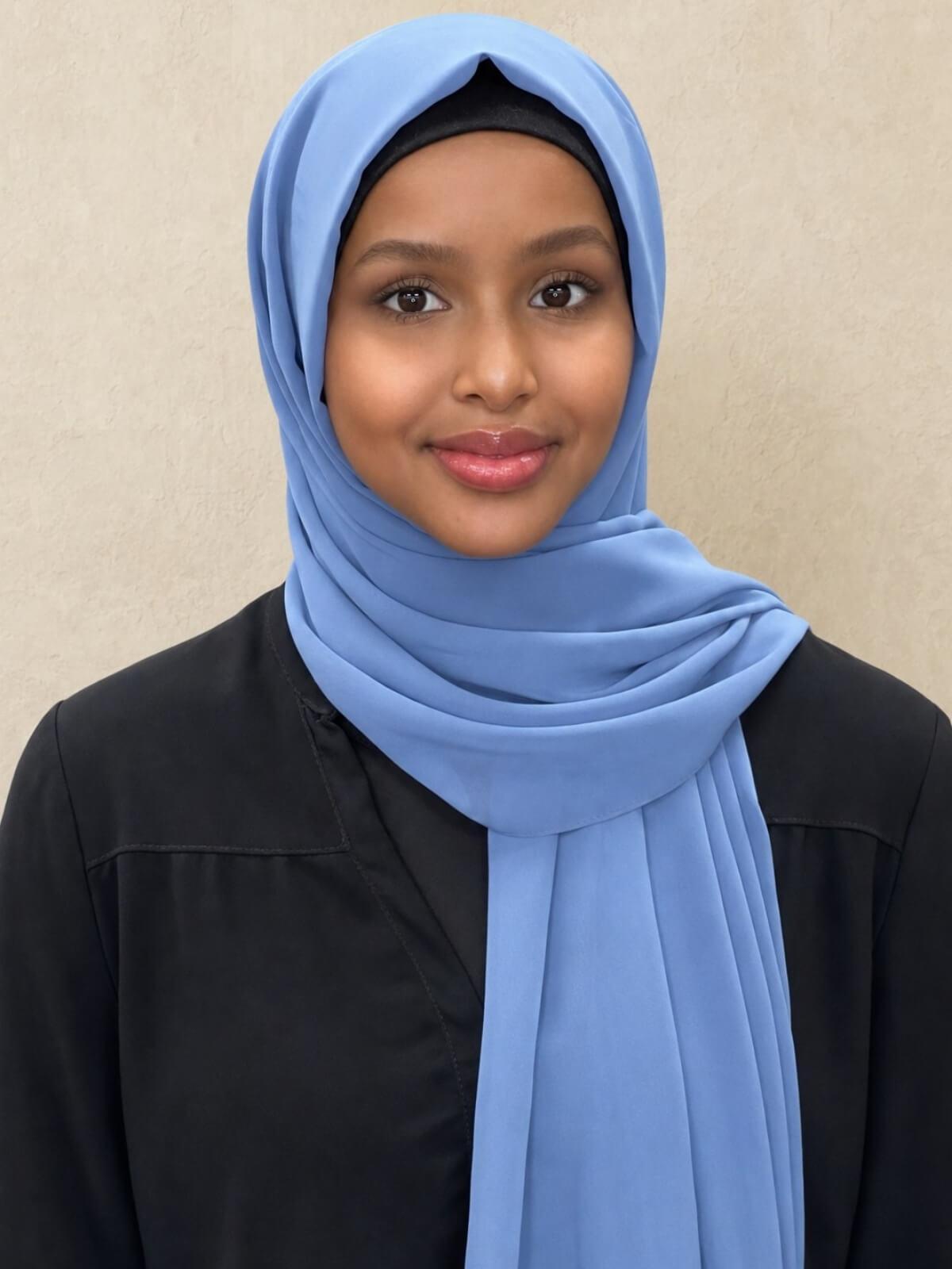 Luxury Chiffon Hijab-Blue Grey