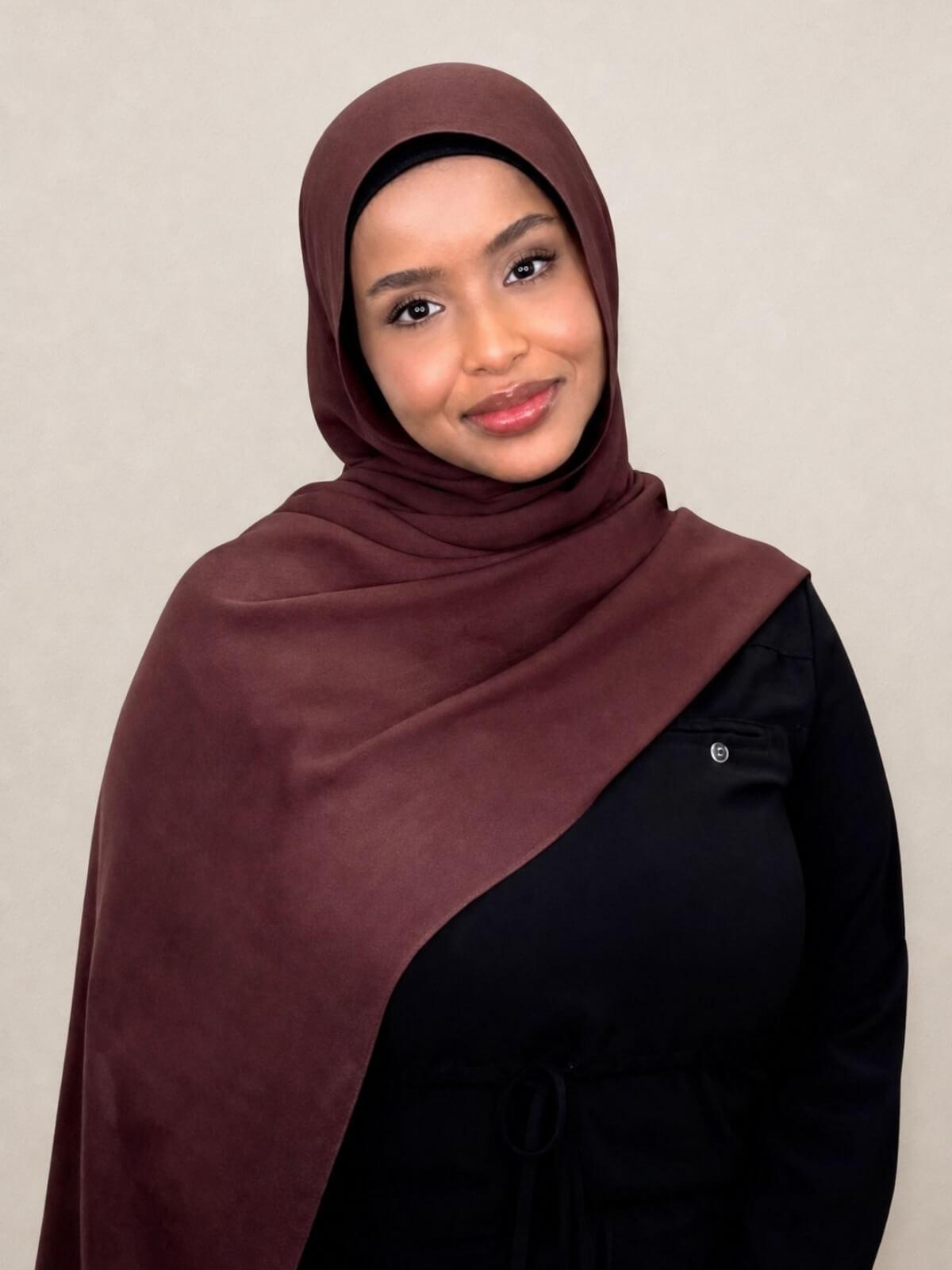 Cotton Modal Hijab-Raisin Brown