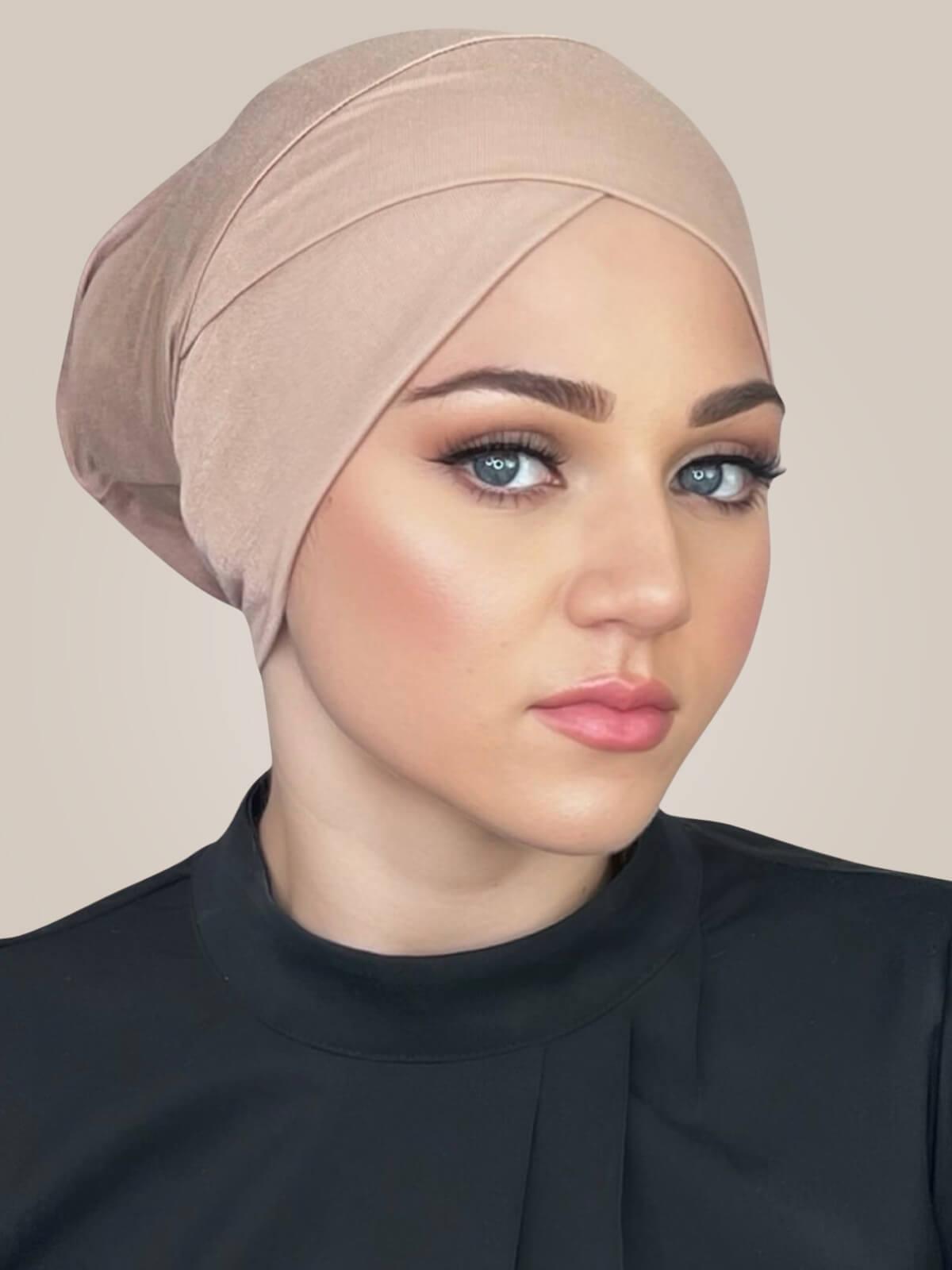 Premium Jersey Cross Front Underscarf -Warm Taupe