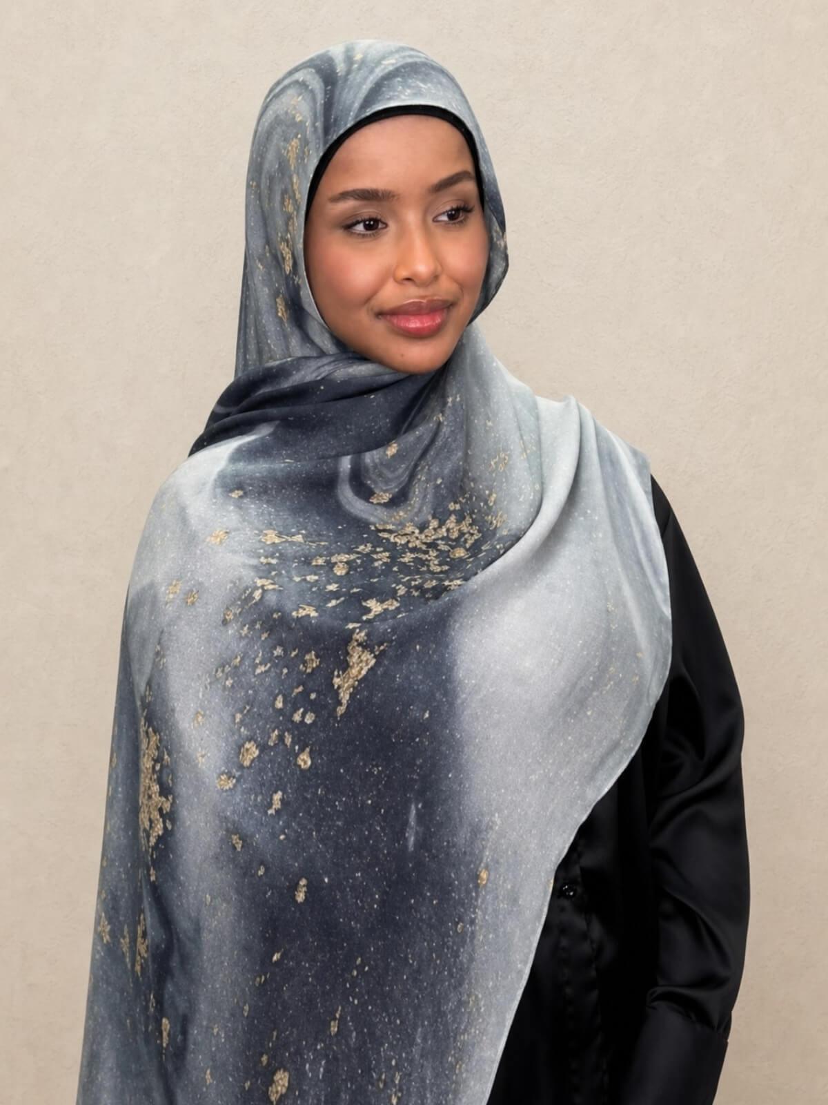 Print Modal Hijab-London Fog
