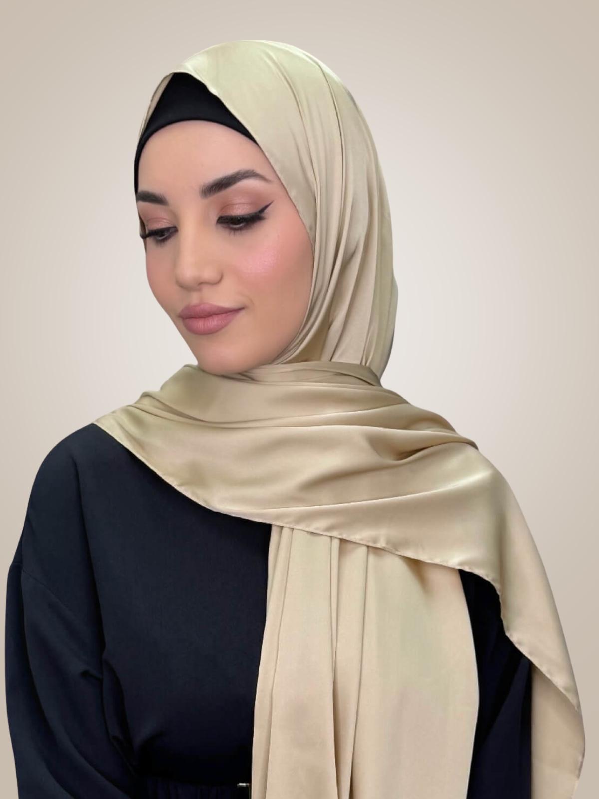 Premium Satin Hijab-Soft Gold