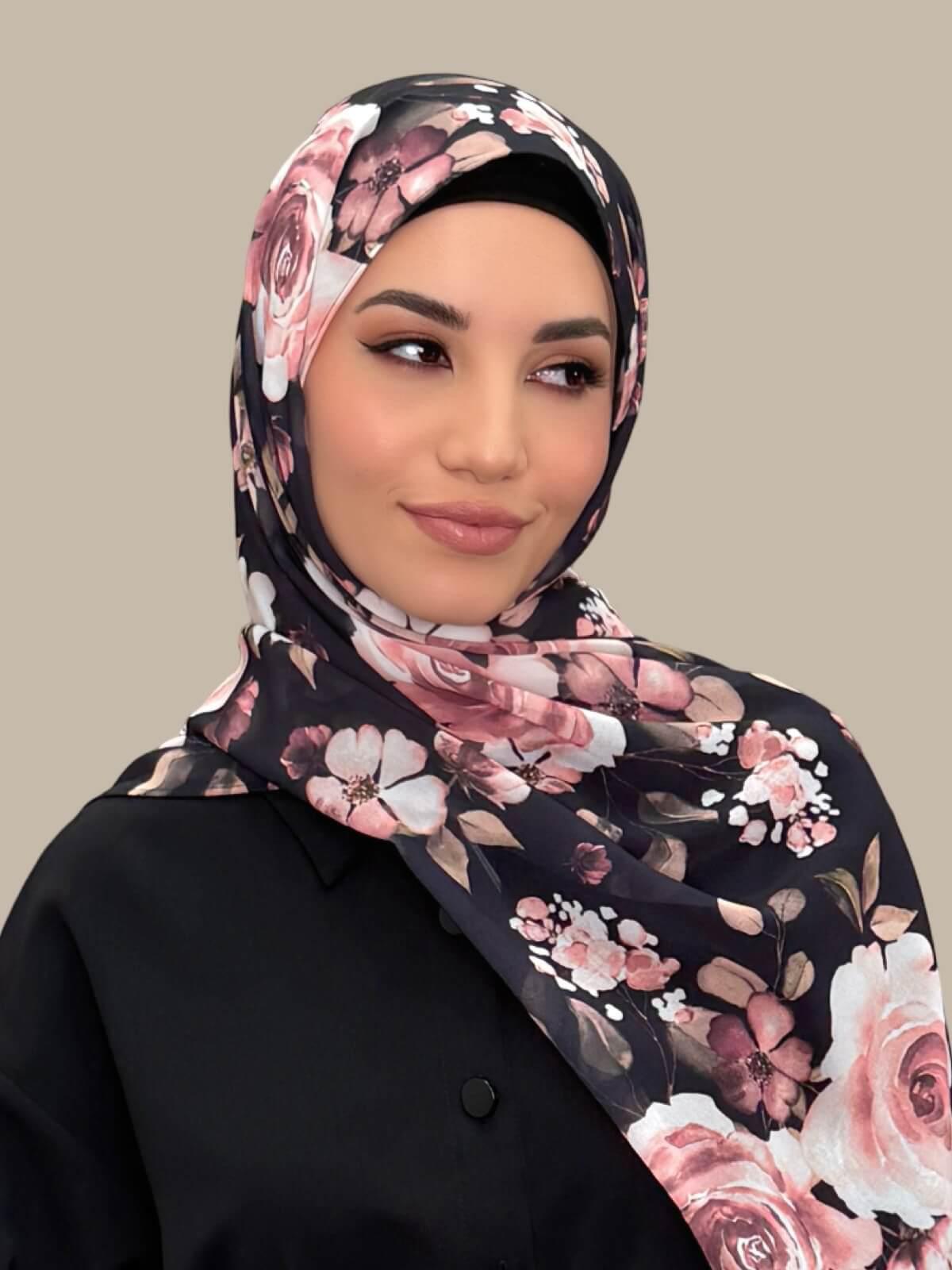 Printed Chiffon Hijab-Breathless Blossom