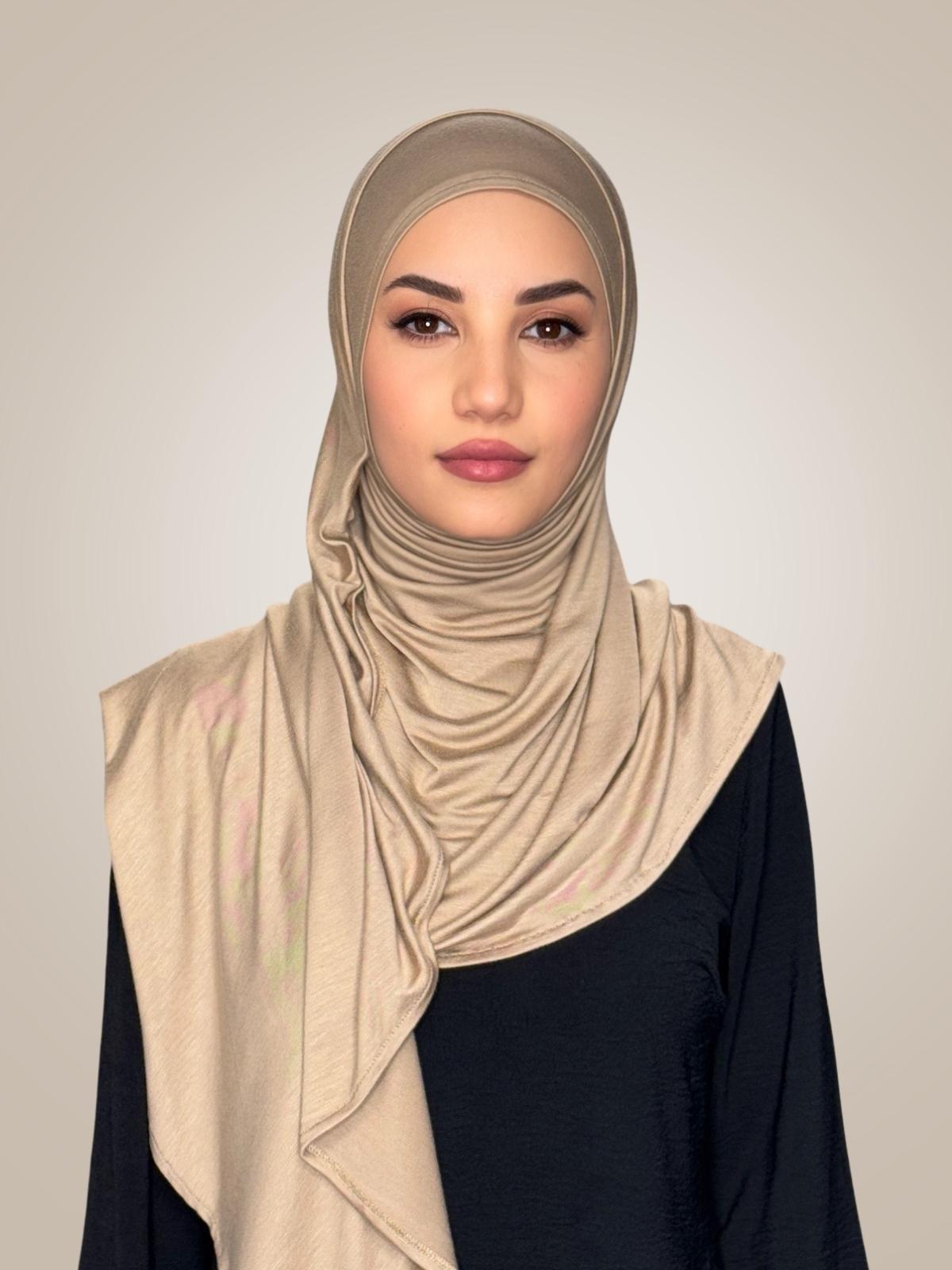 Pre-Sewn Jersey Hijab-Oak